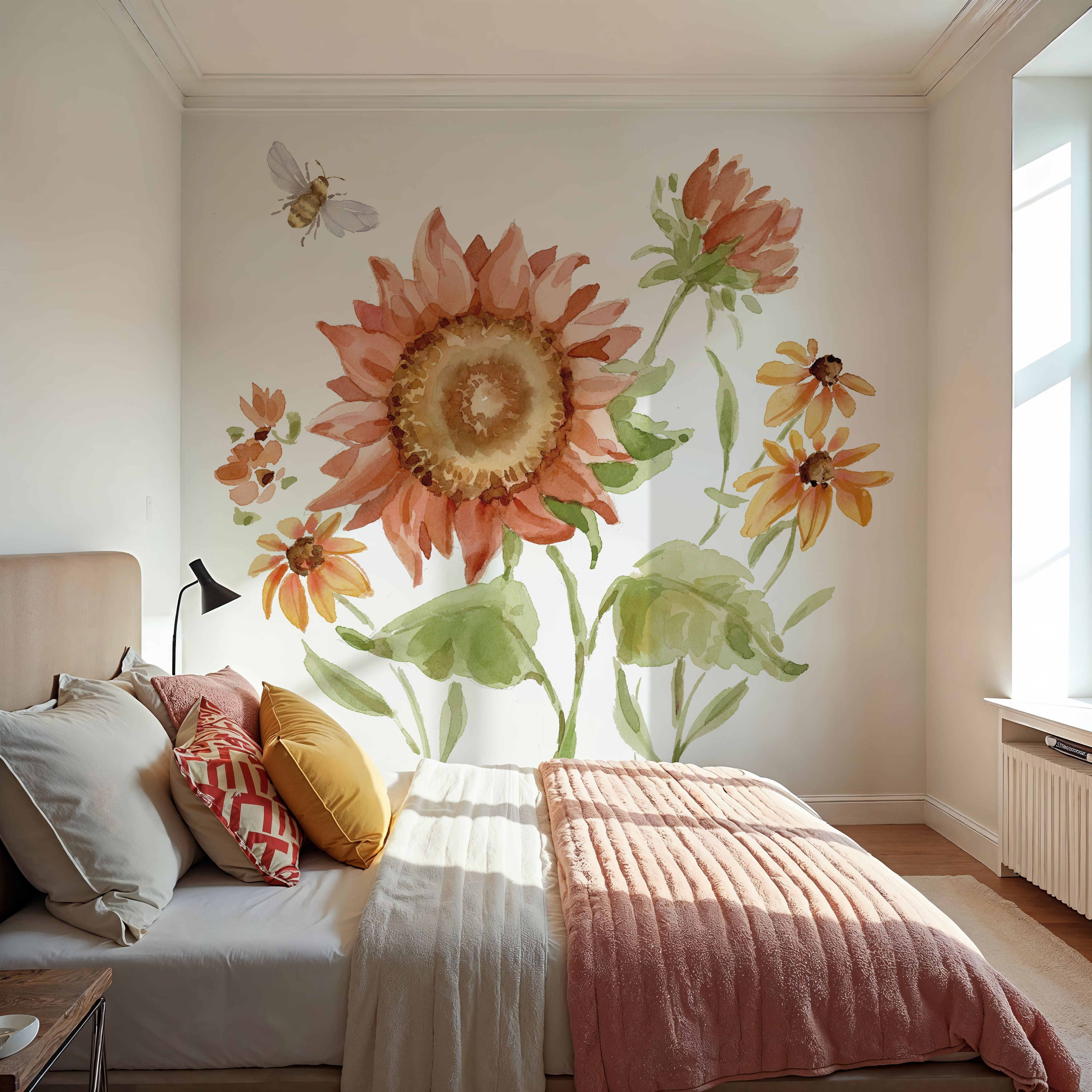 Wall Mural - Fall Cottage Garden III - Floral Nature mural wallpaper - Bedroom - Wallism US - Premium, Textured or Peel & Stick
