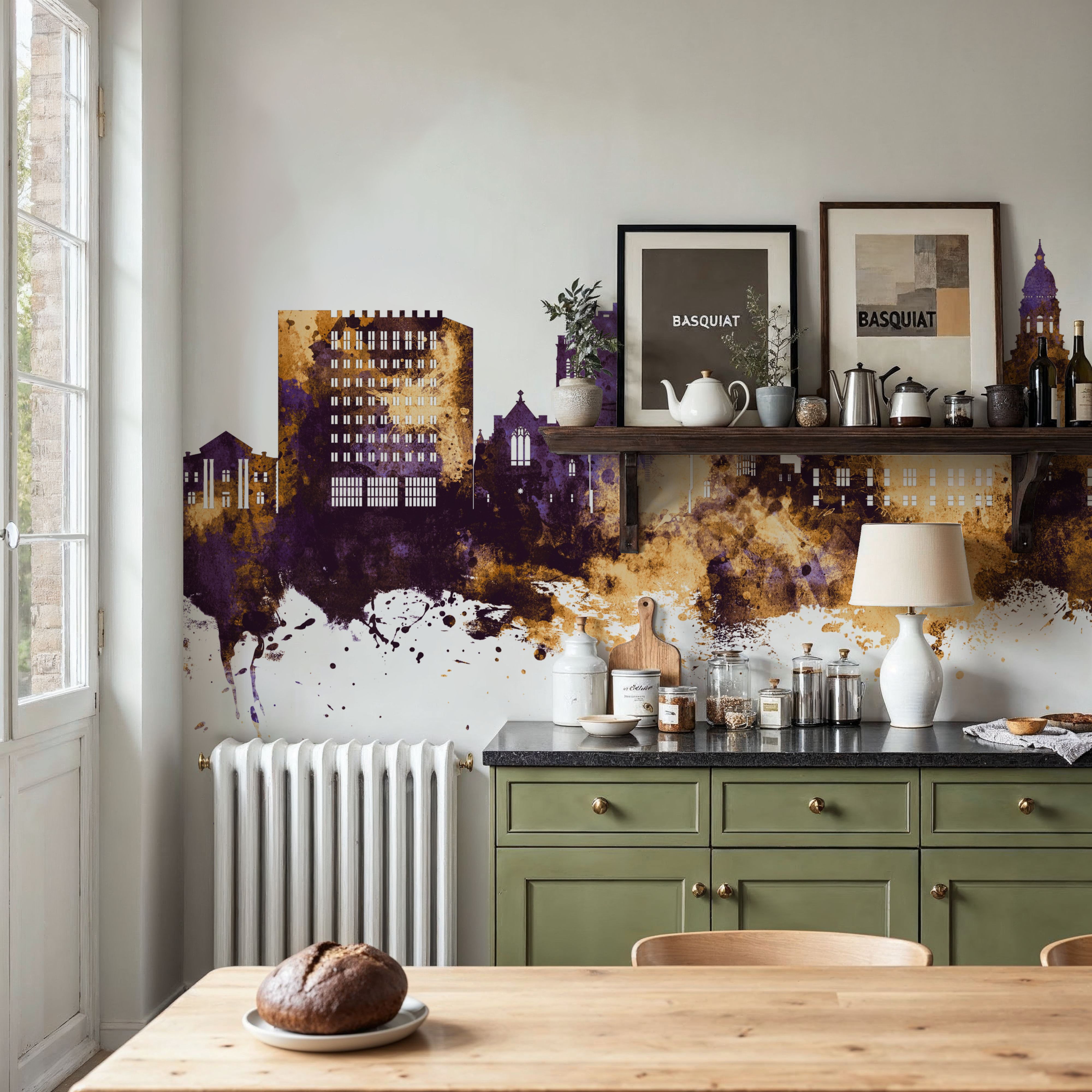 Cheyenne Wyoming Skyline Purple & Gold