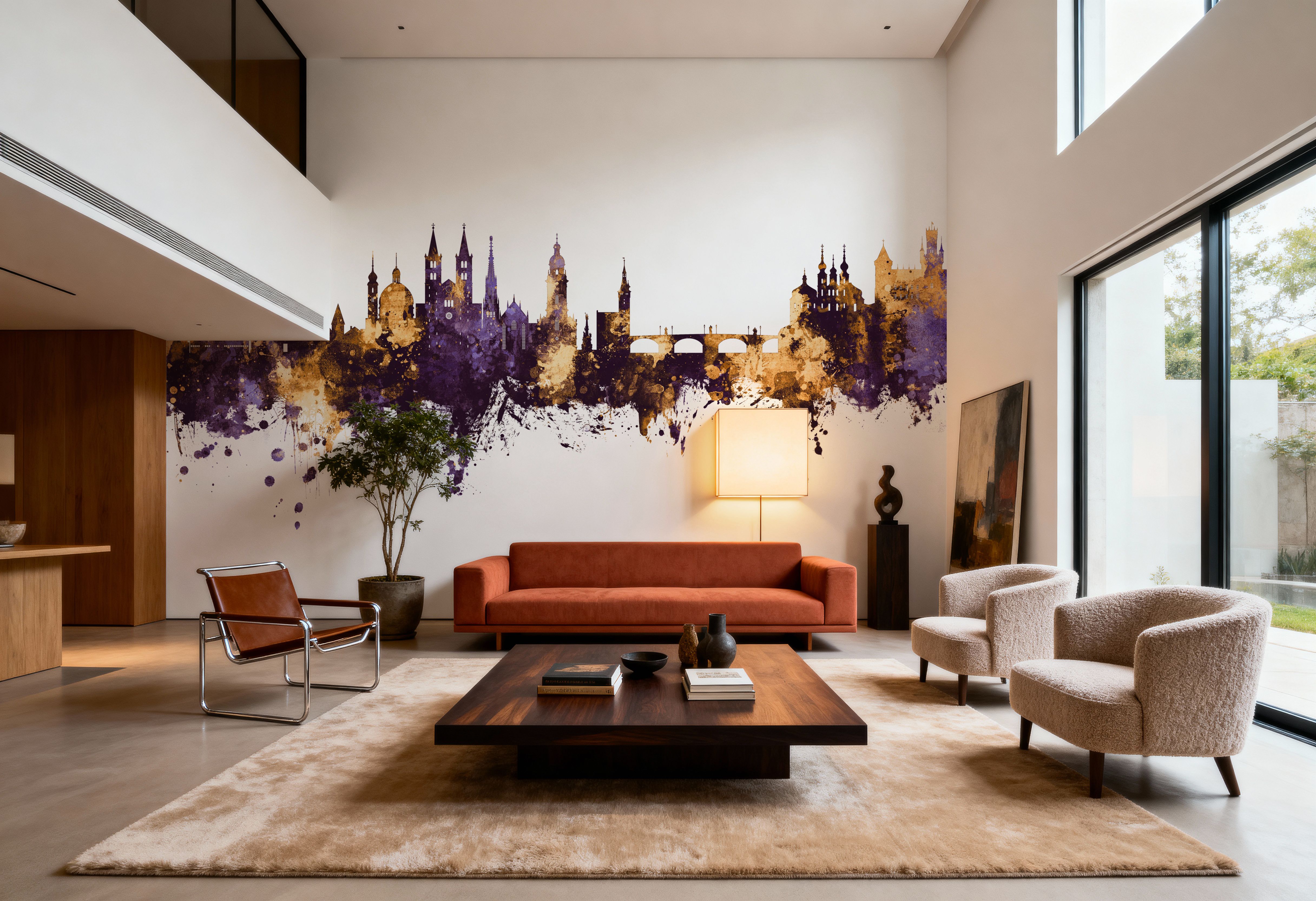 Würzburg Germany Skyline Purple & Gold, Wallpaper