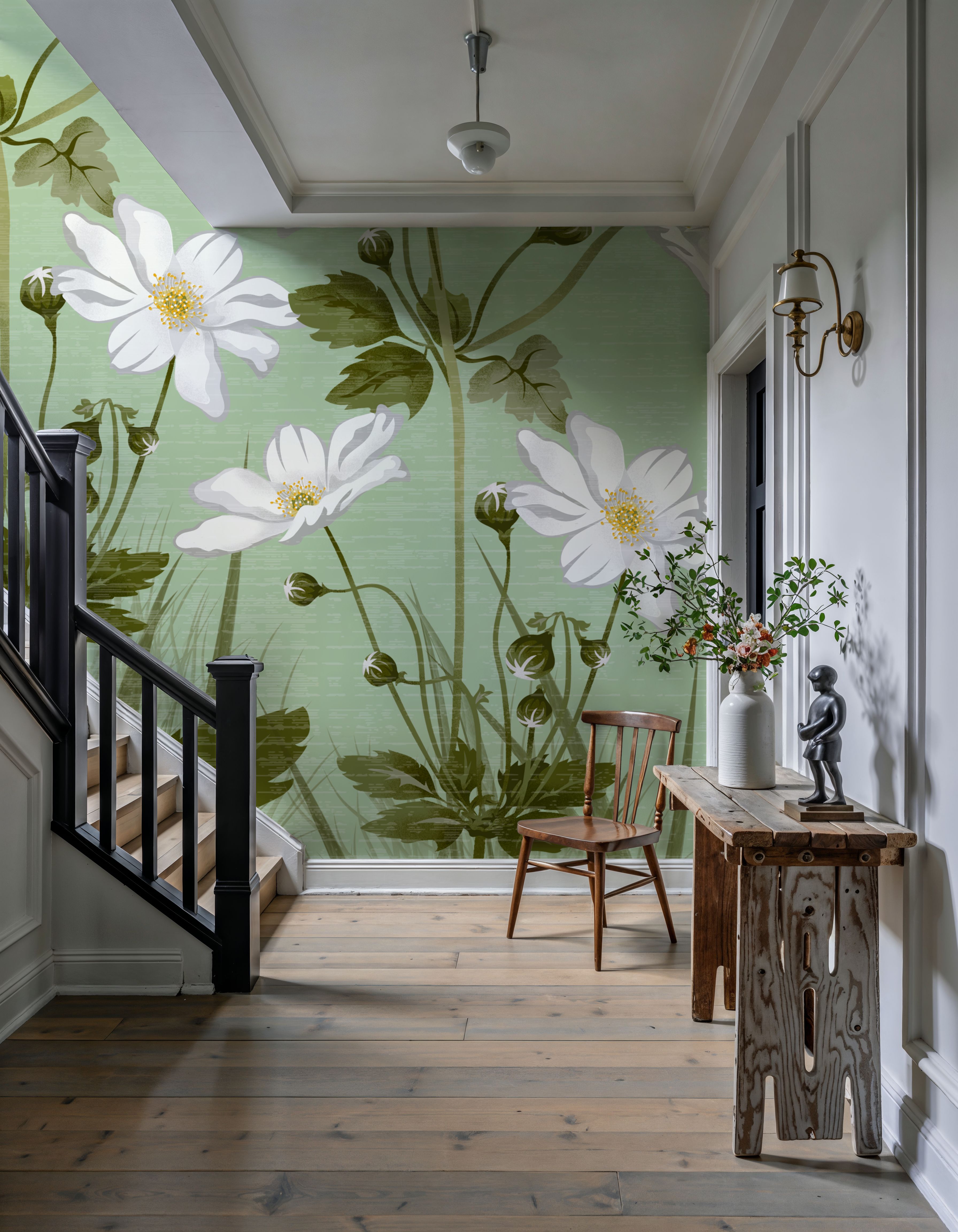 White Anemones, Pistachio