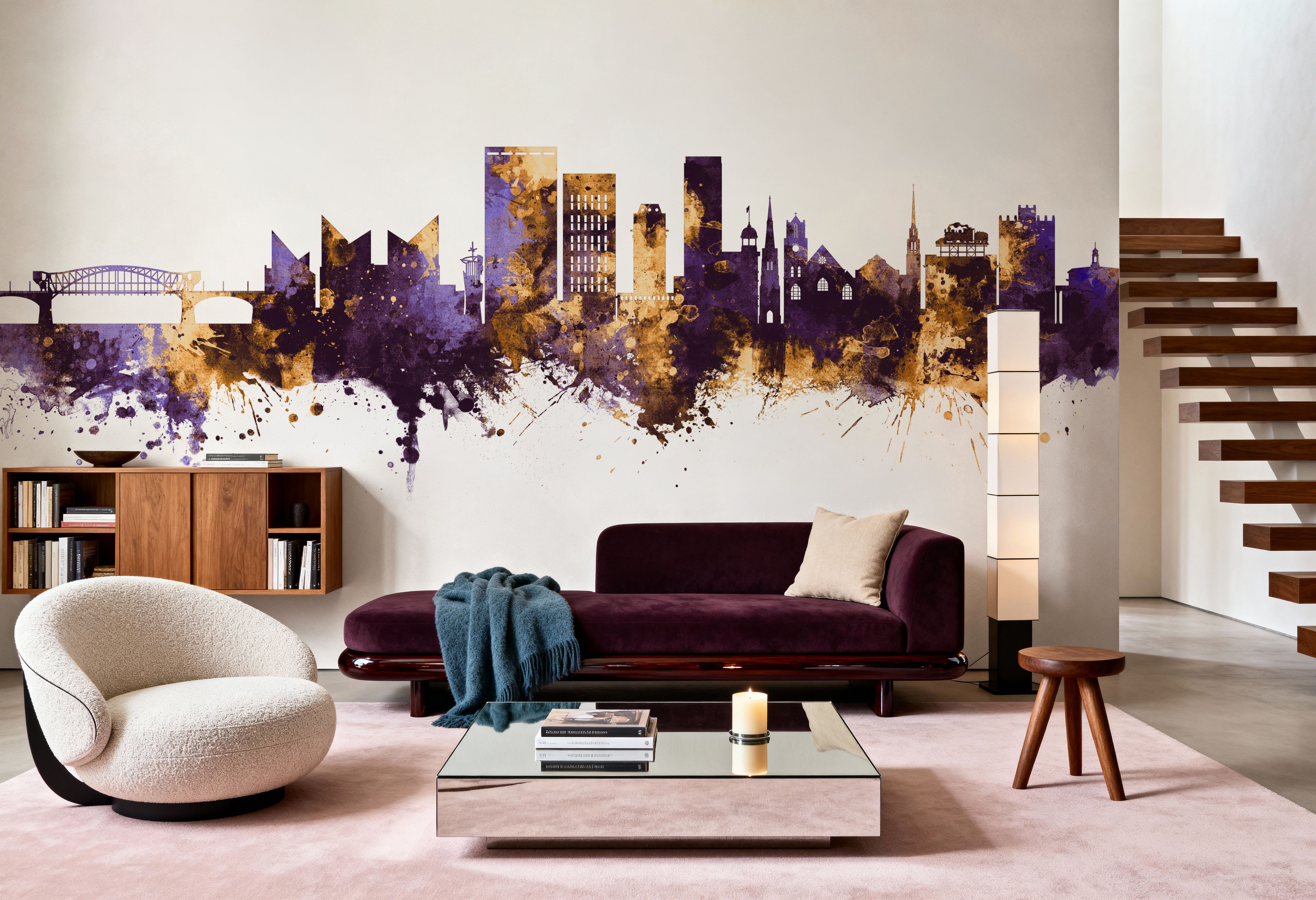 Chattanooga Tennessee Skyline Purple & Gold