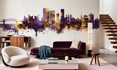Chattanooga Tennessee Skyline Purple & Gold