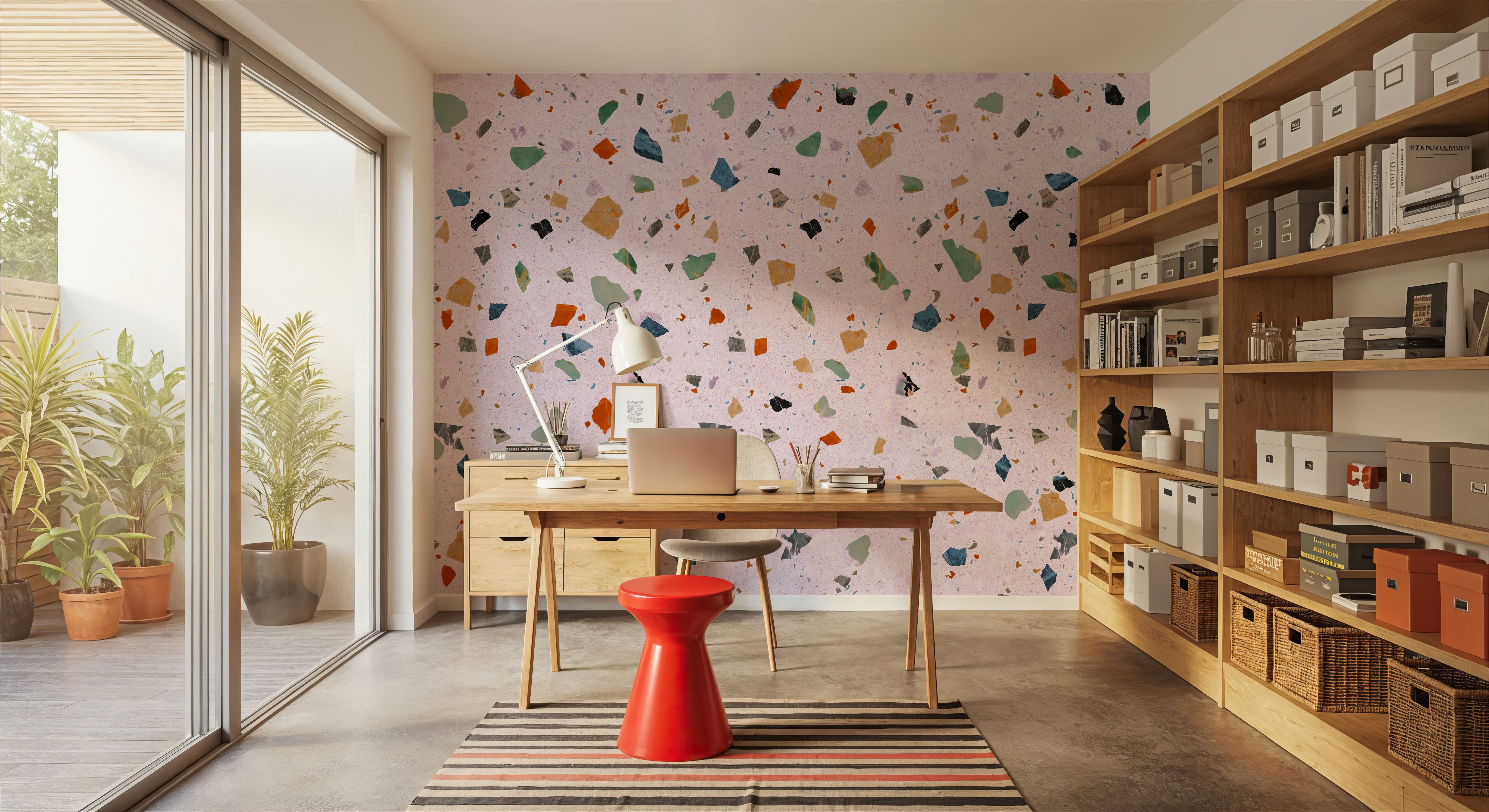 Terrazzo Multi, Pink, Wallpaper
