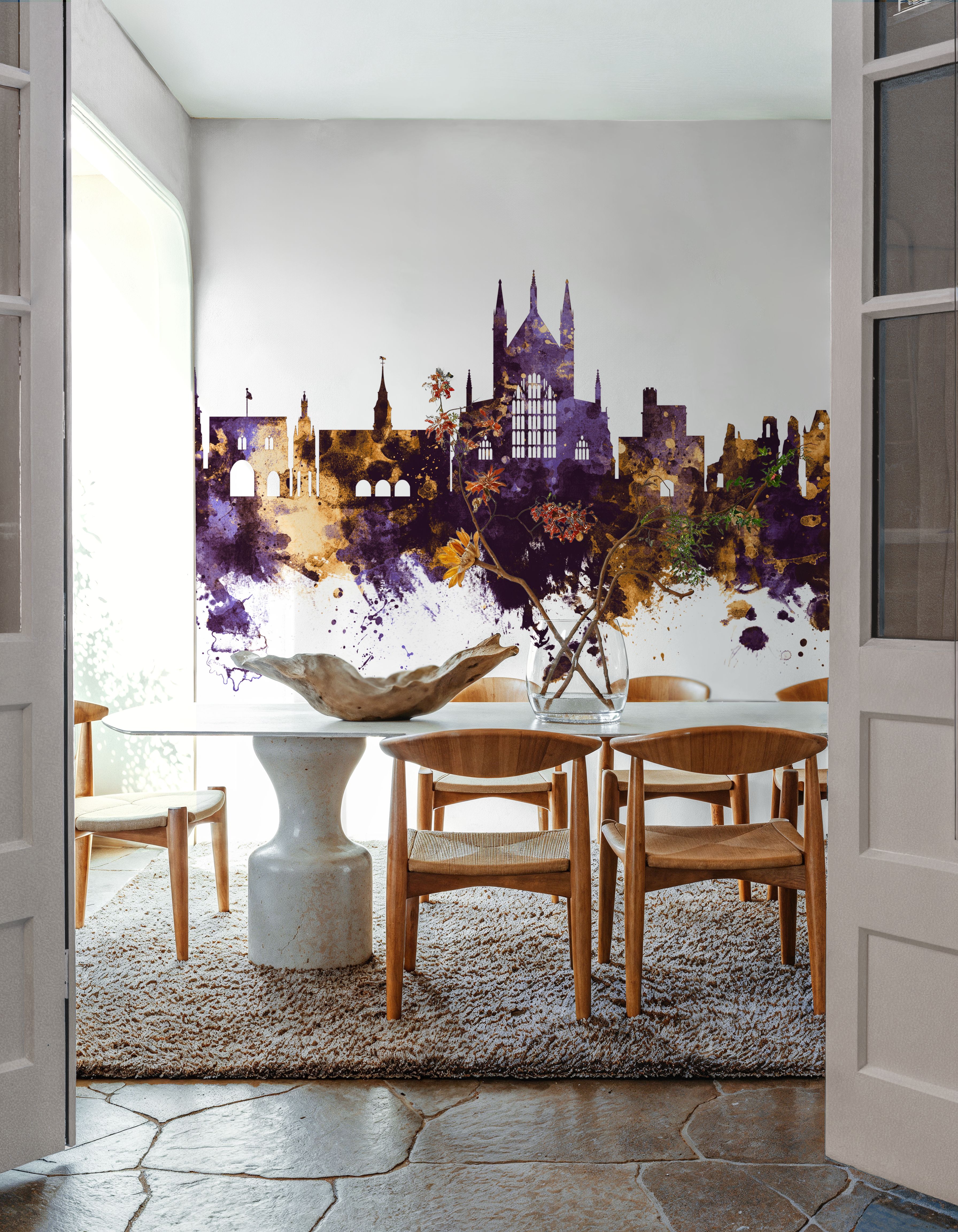 Winchester England Skyline Purple & Gold