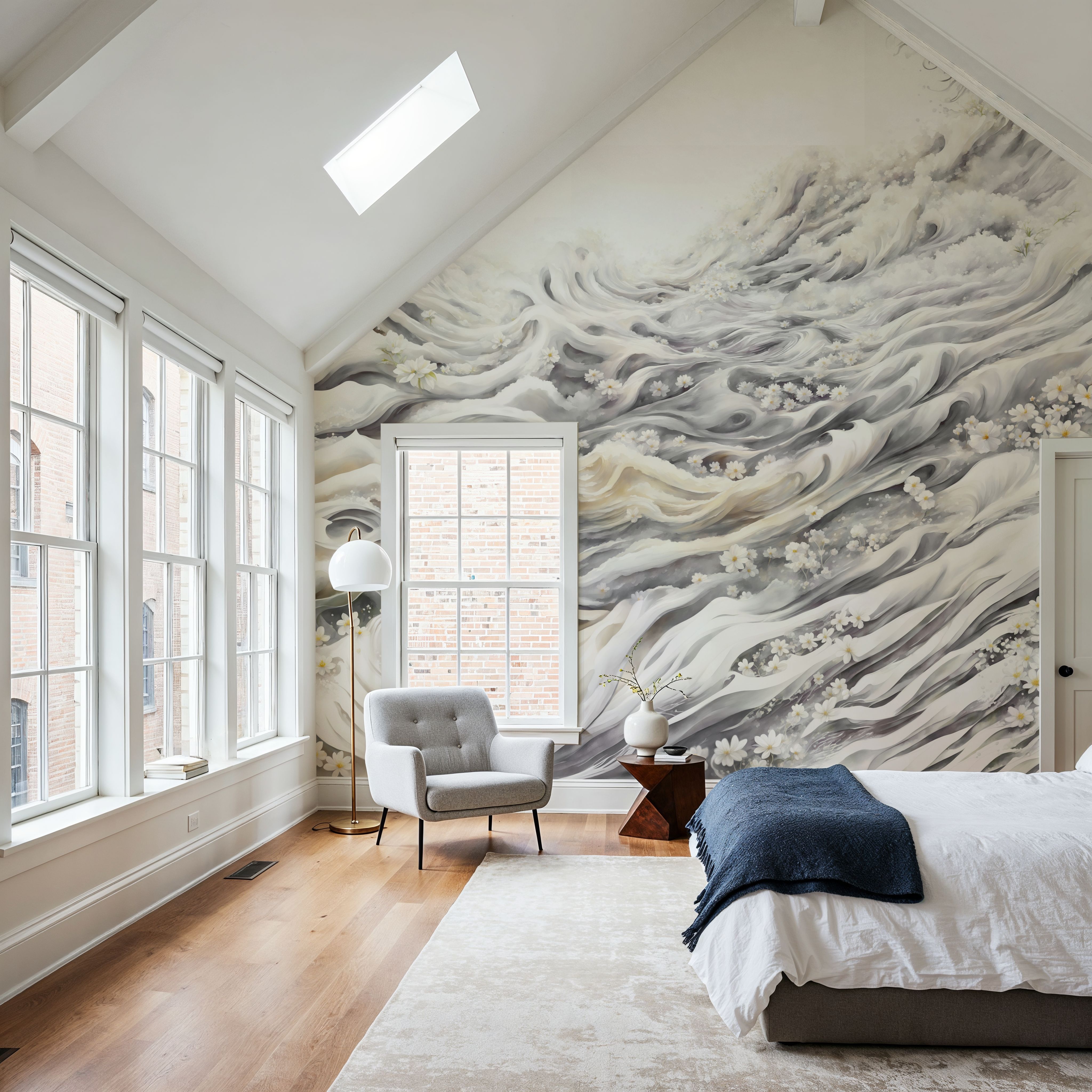 Romantic Waves Gray Yellow