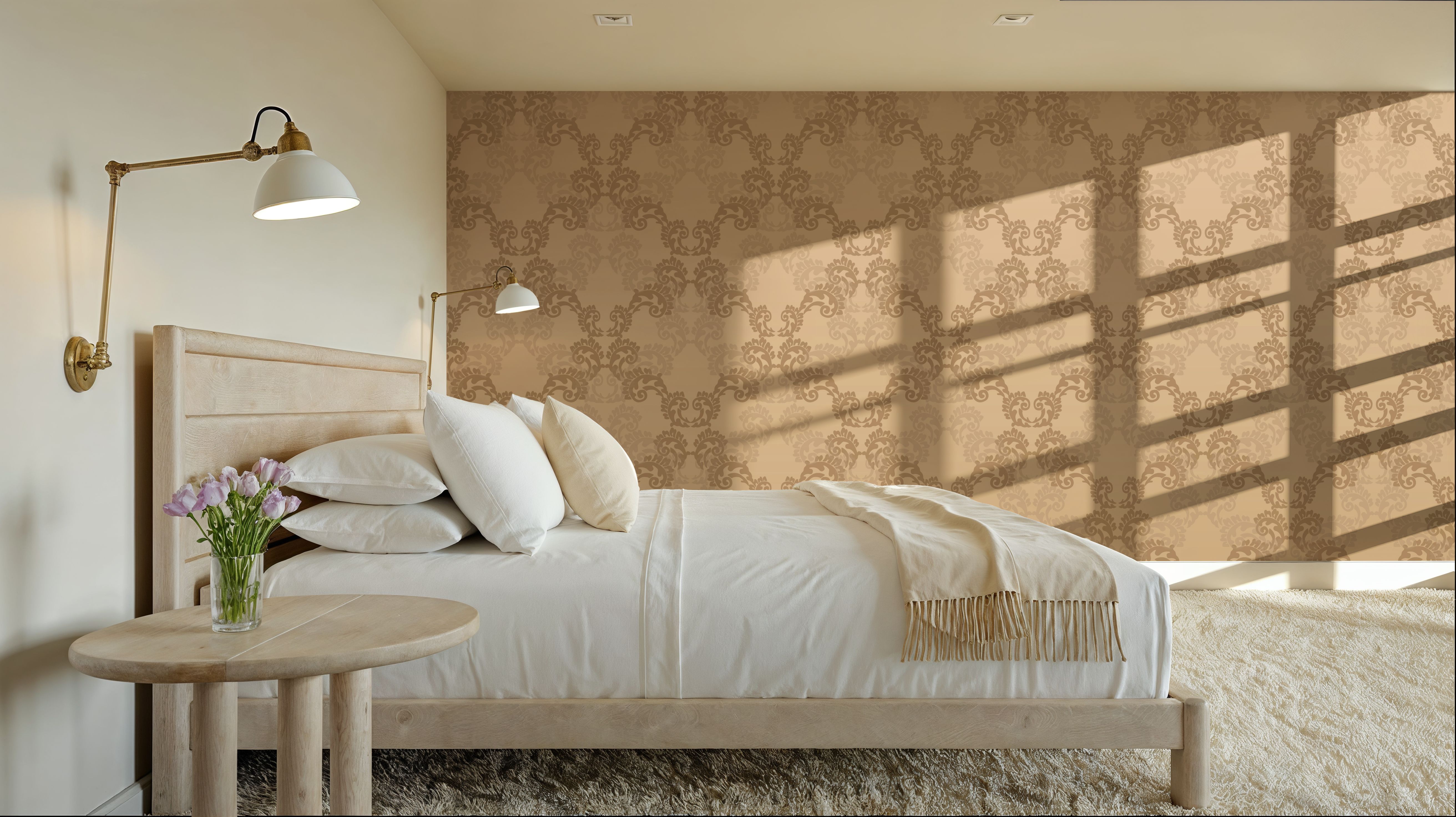 Overlay Damask Brown