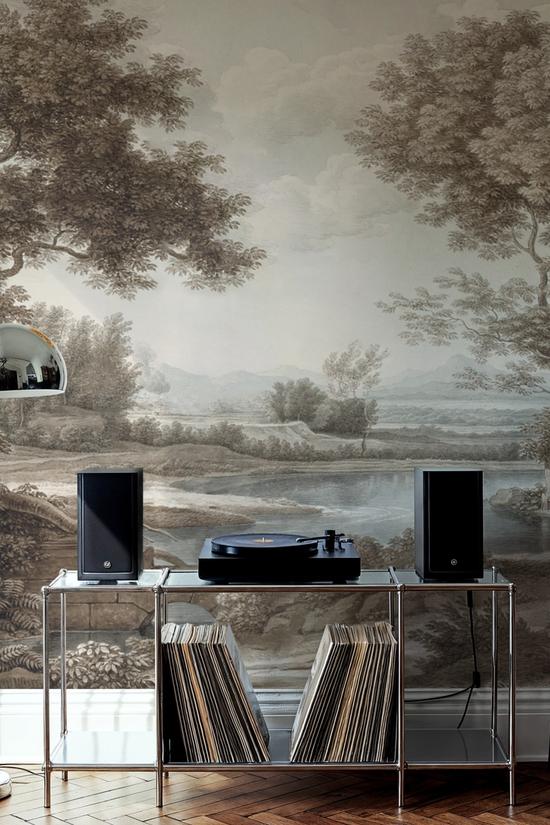 Riverbank Oak Landscape, Vintage