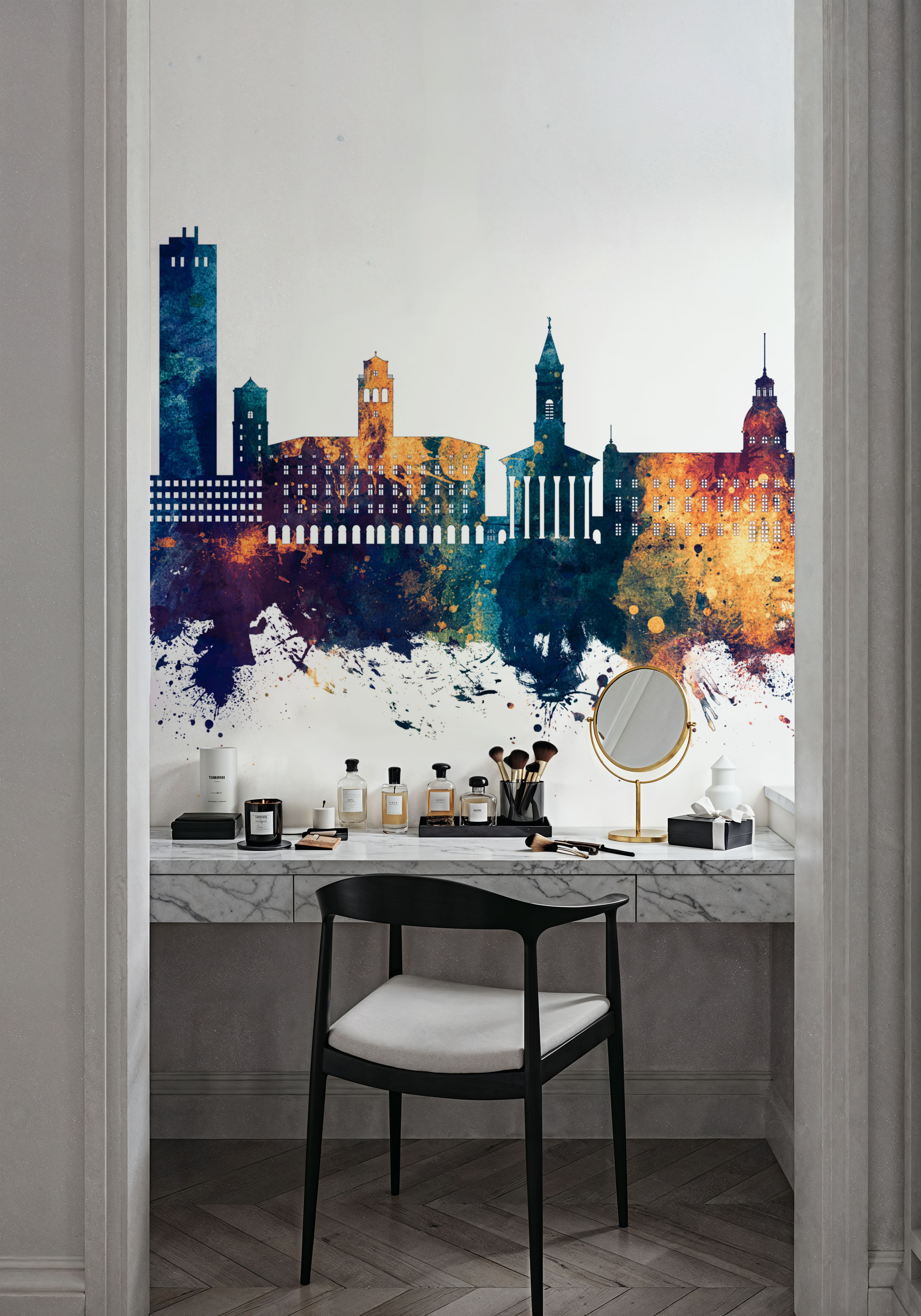 Karlsruhe Germany Skyline Blue & Bronze