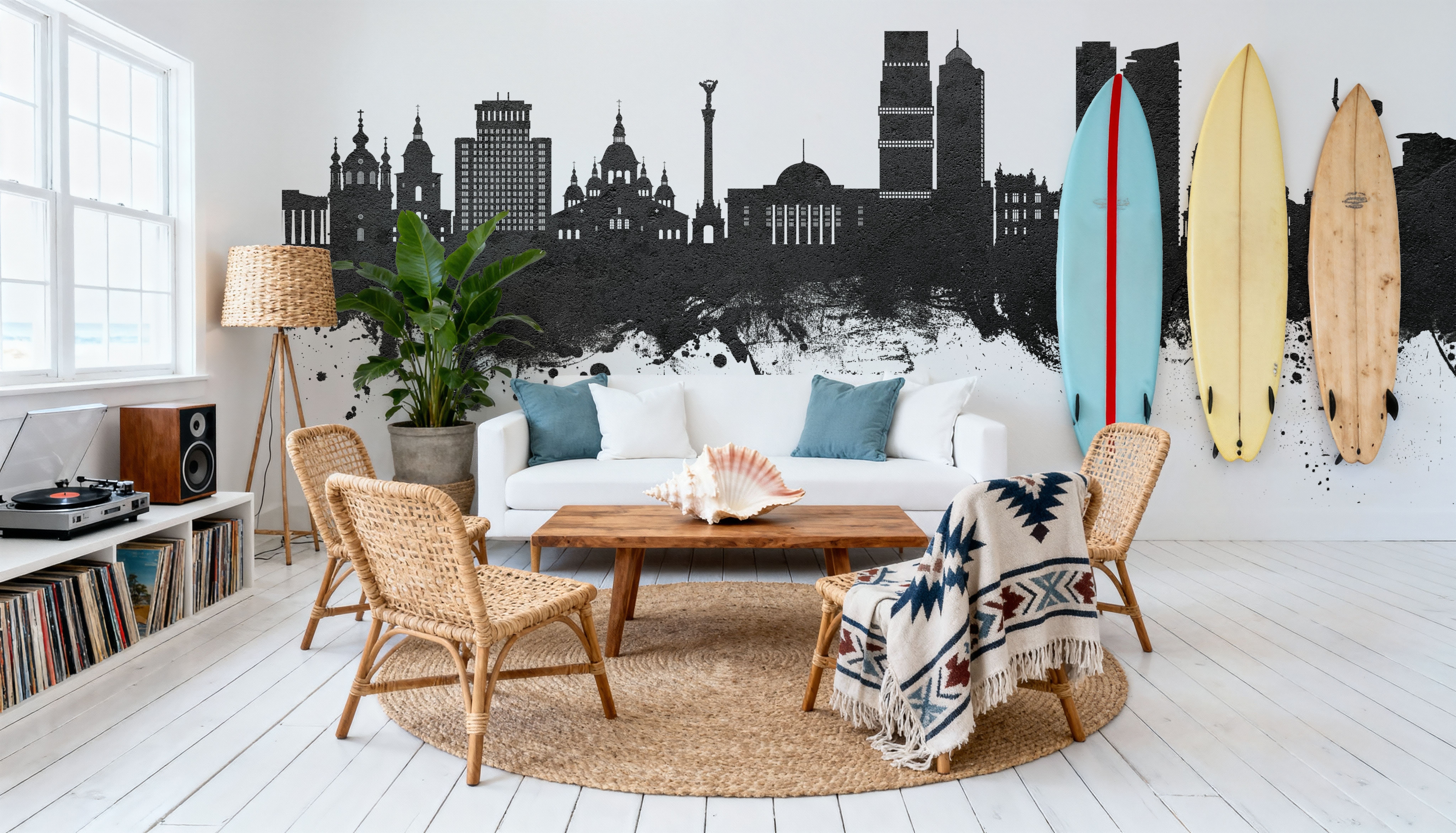 Kyiv Ukraine Skyline Black & White