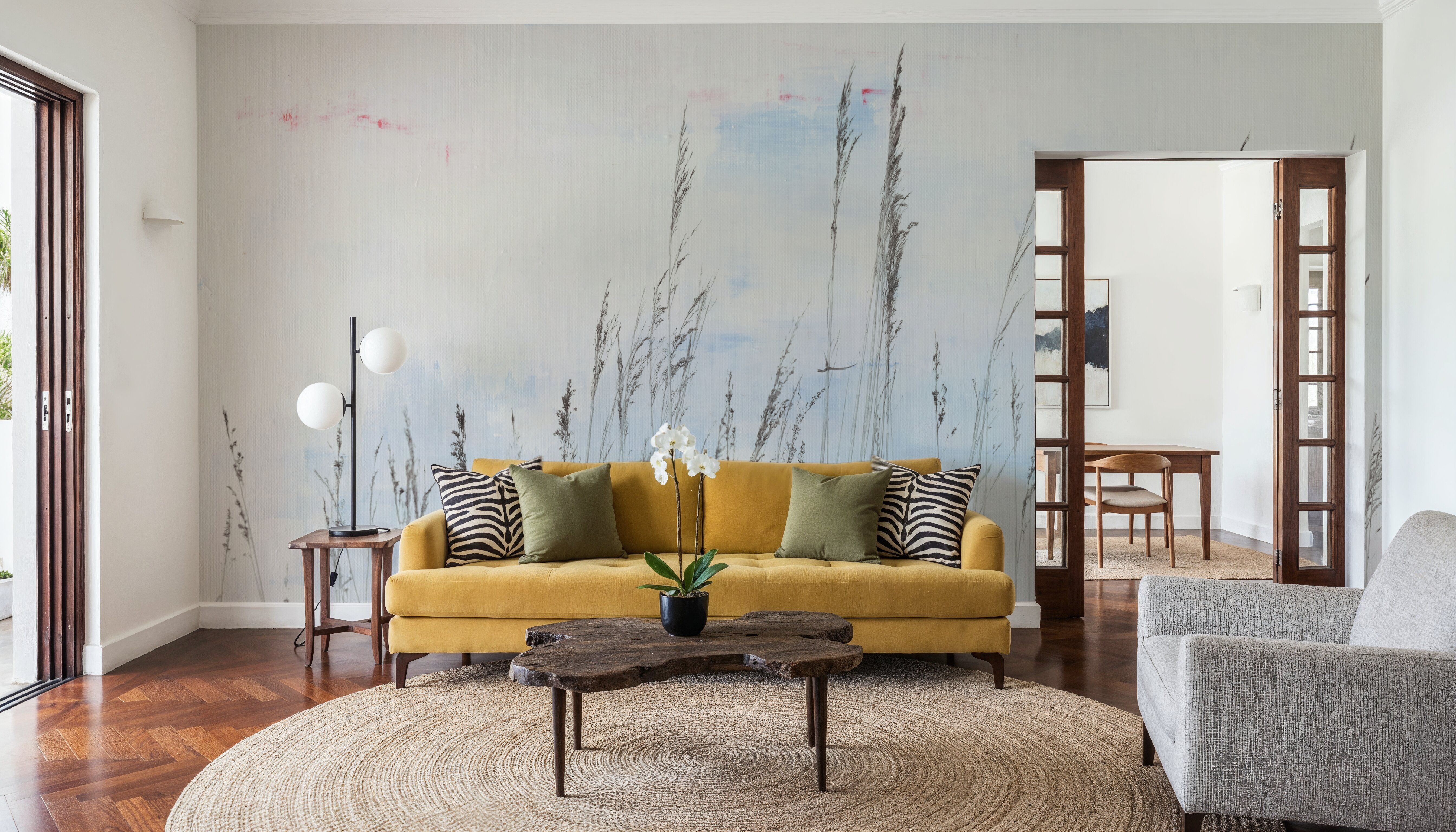 Reeds on the Ley V, Behang