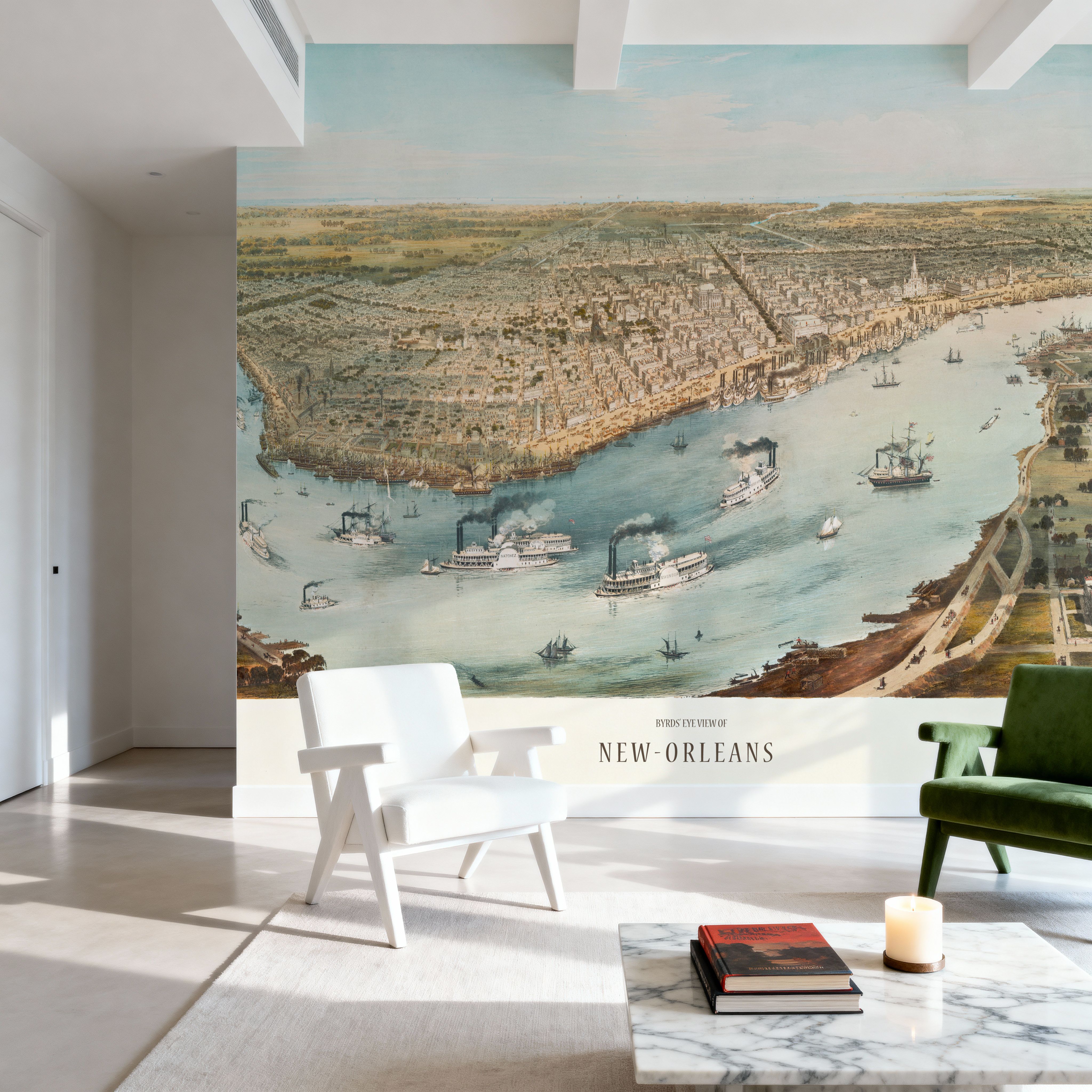 Old Aerial View of New Orleans, Louisiana