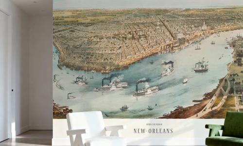Old Aerial View of New Orleans, Louisiana