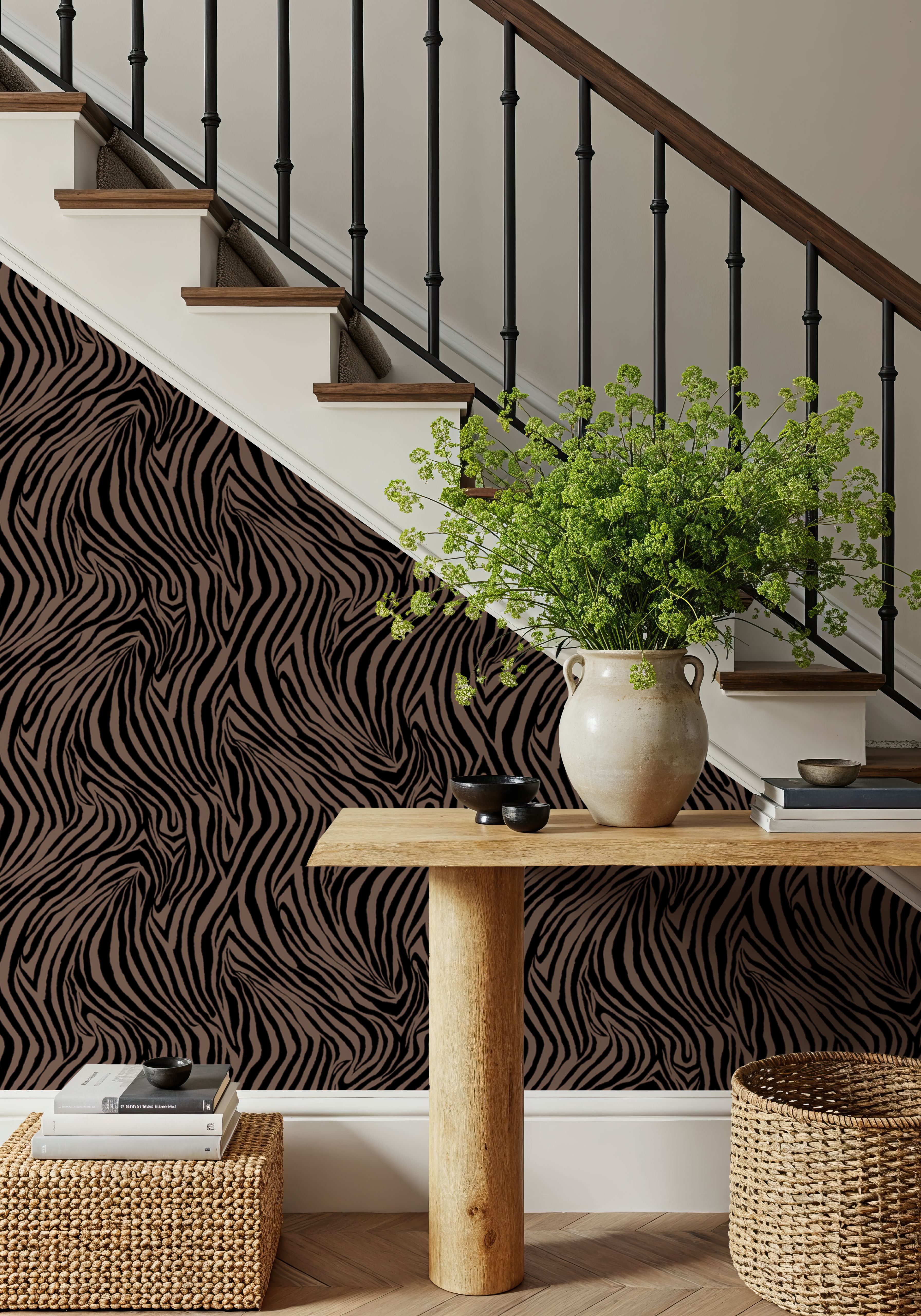 A Stripe of Zebra, Mauve, Wallpaper