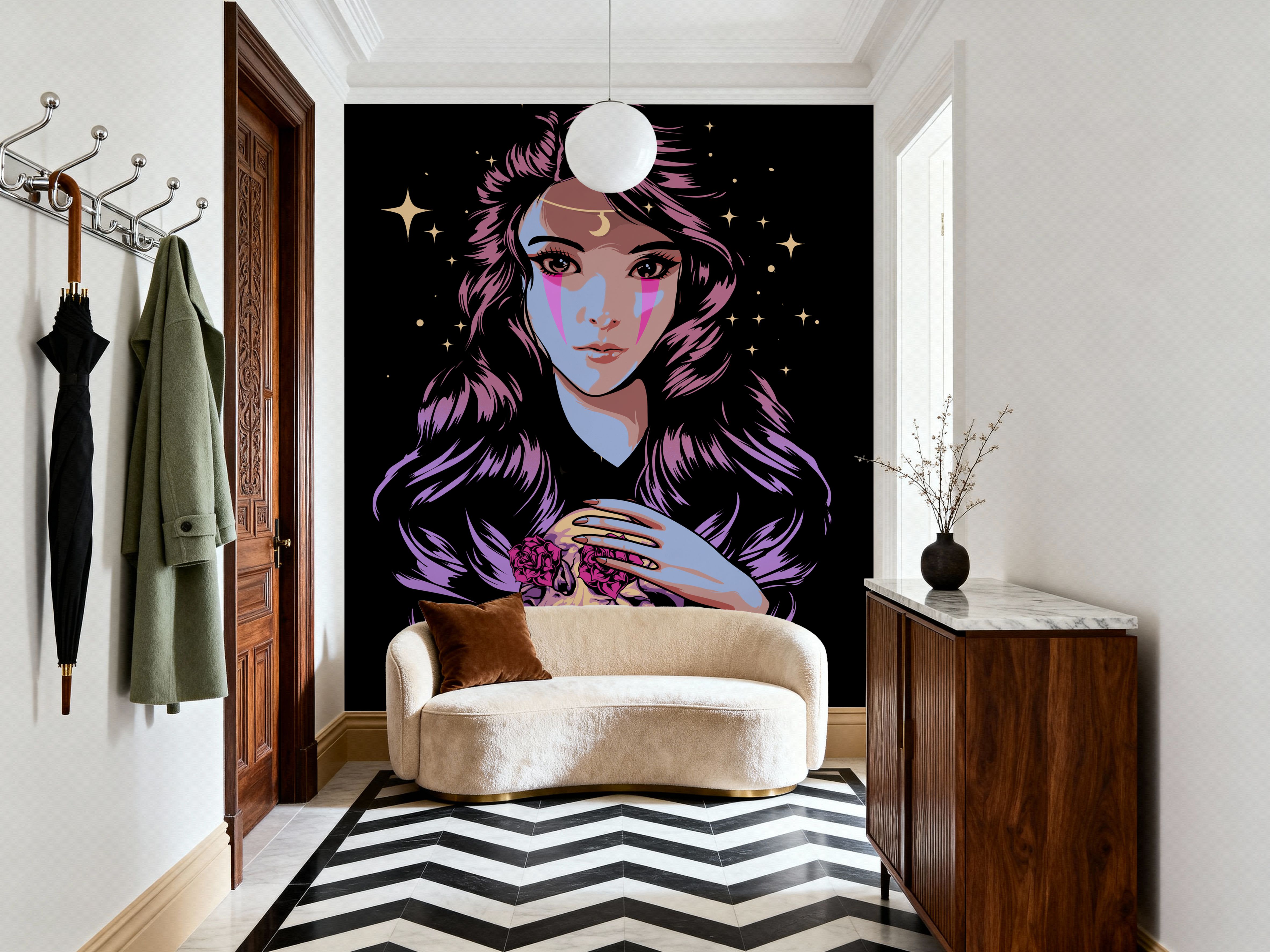 Moon Goddess, Behang