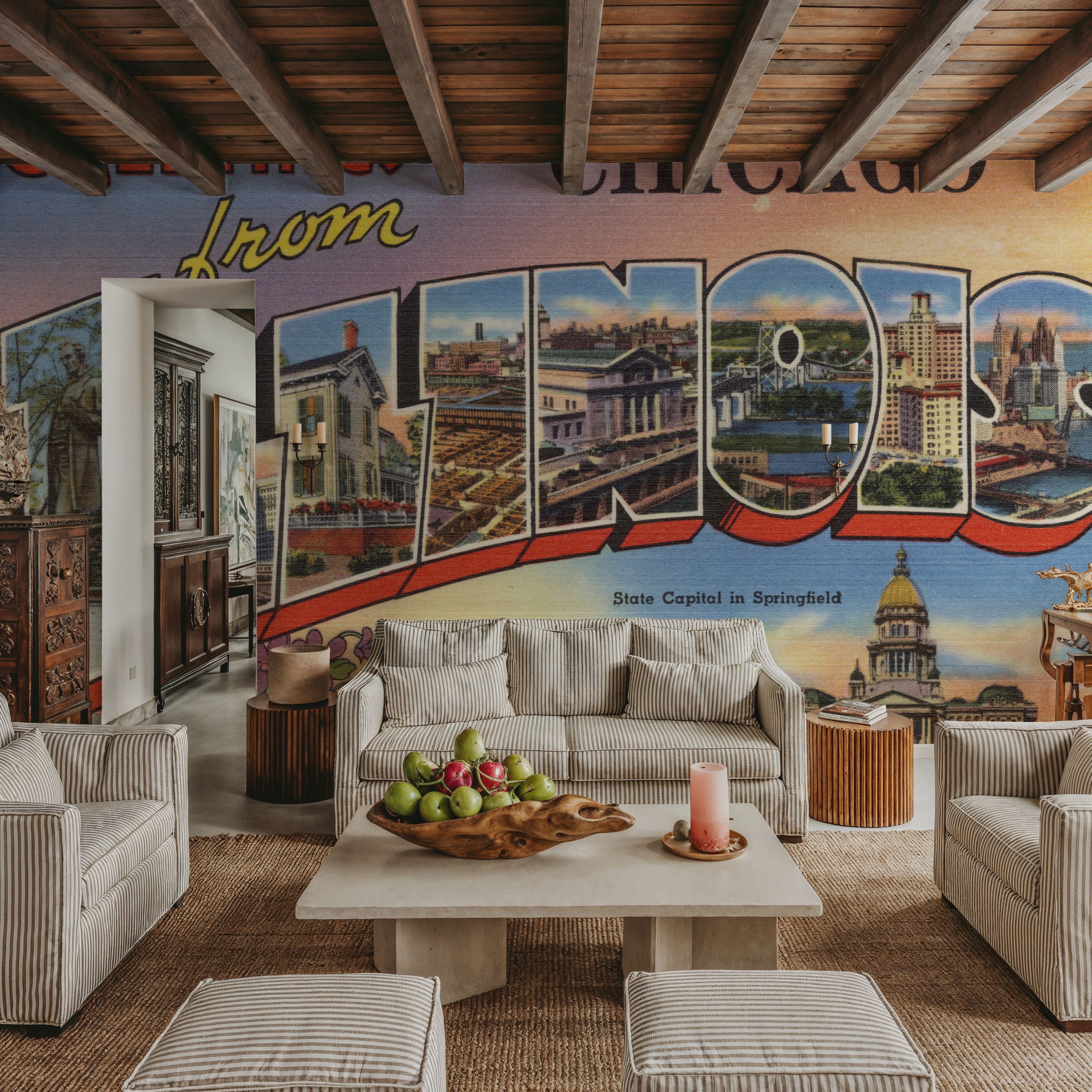 Greetings from Illinois - Screenprint Postcard