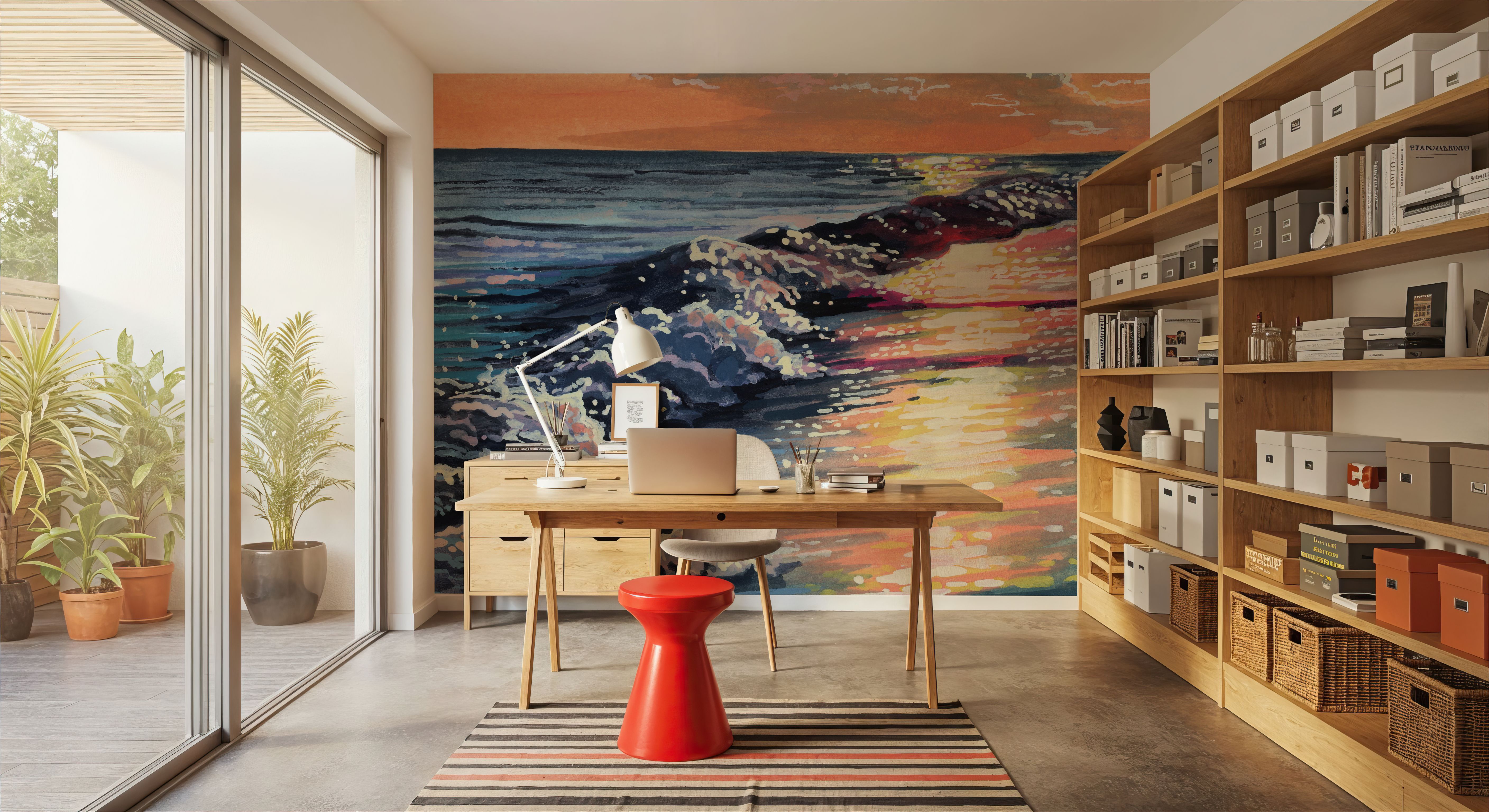 Colorful Sunset on The Waves