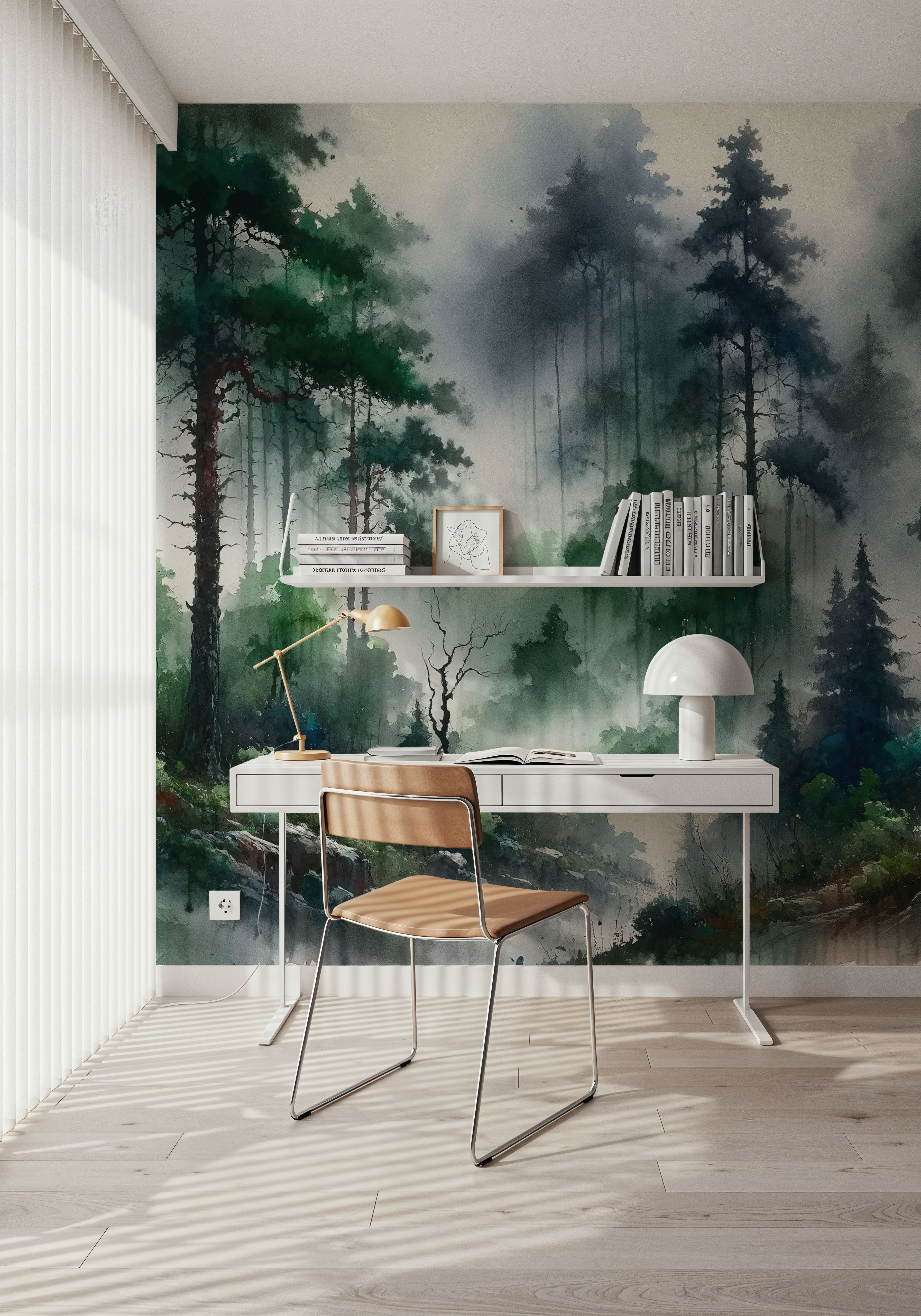 Foggy Lush Forest with Dense Trees
