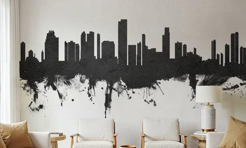 Honolulu Hawaii Skyline Black & White