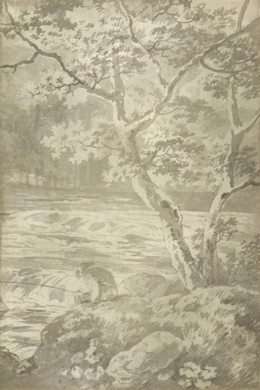 River With Angler II Aged