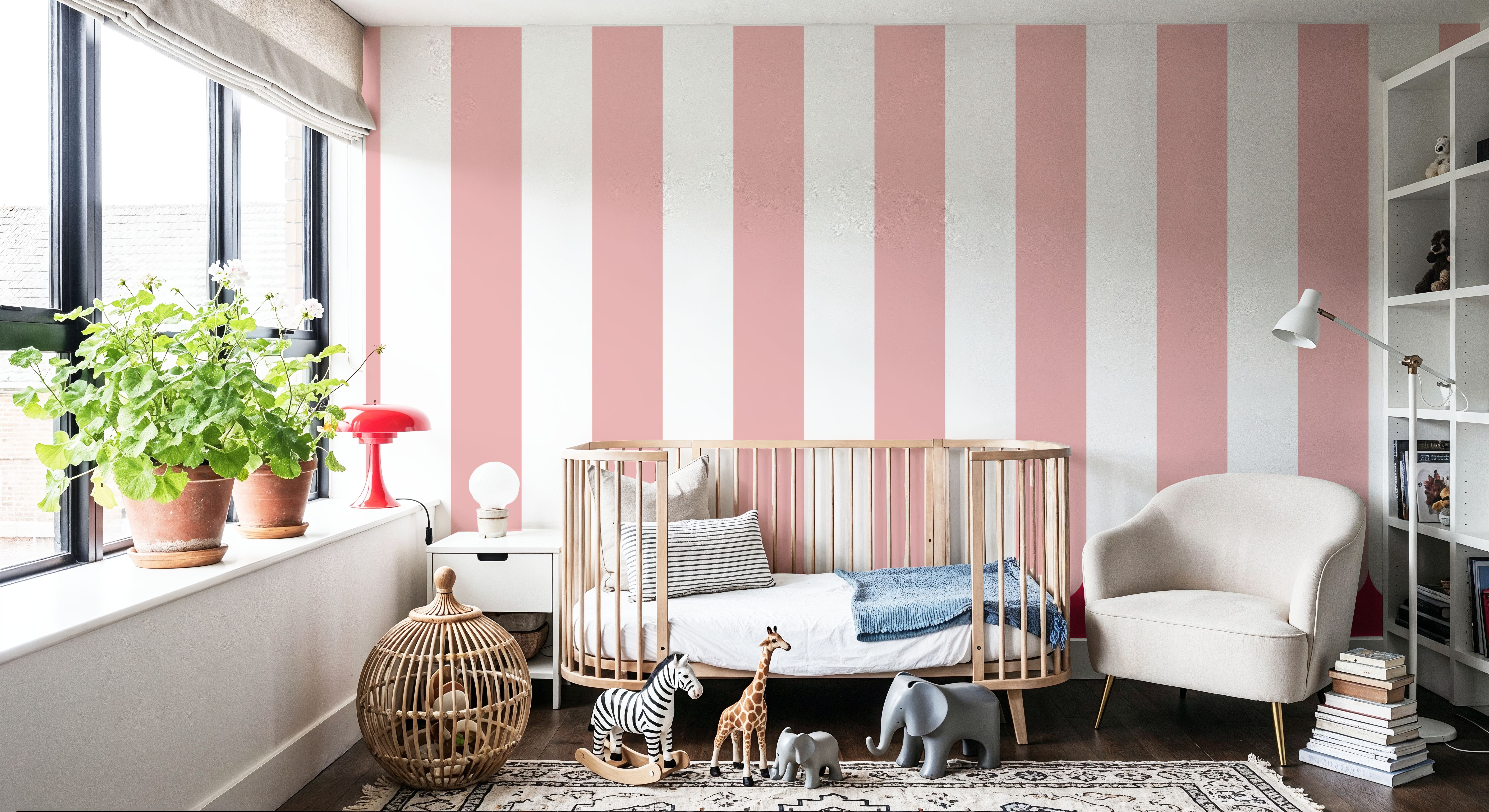 Scalloped Circus Stripes, Pink