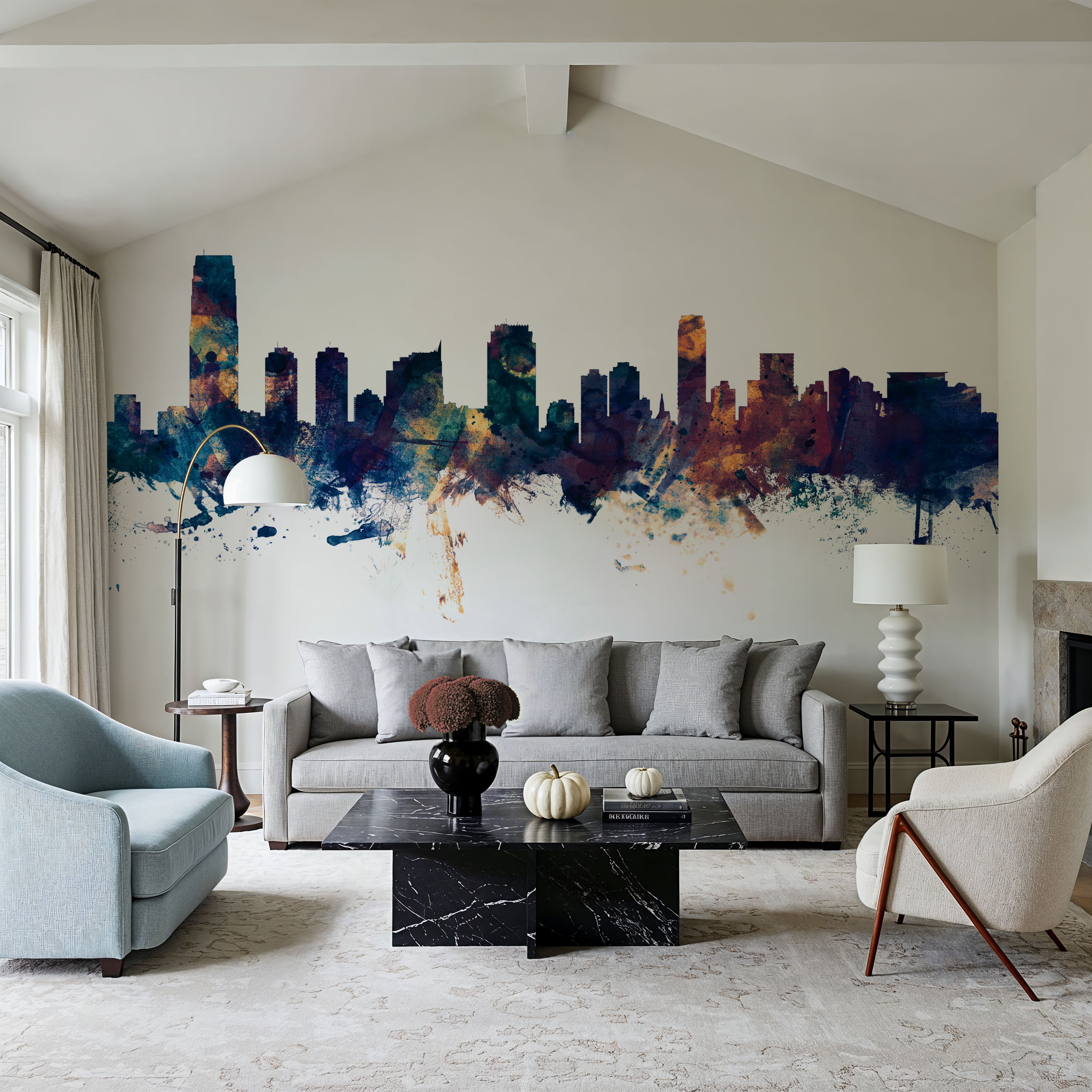 Jersey City New York Skyline Blue & Bronze