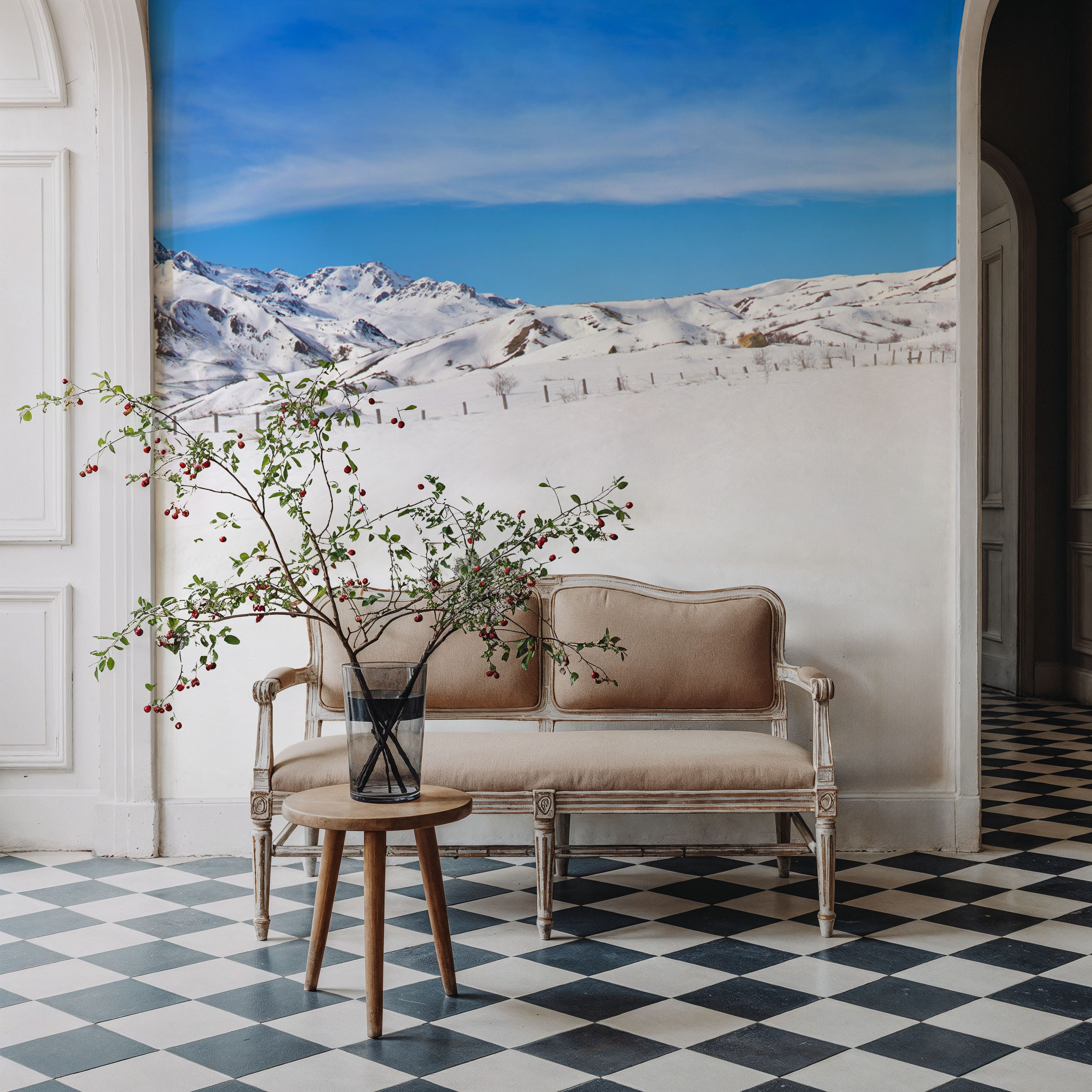 Alpine Serenity White Blue
