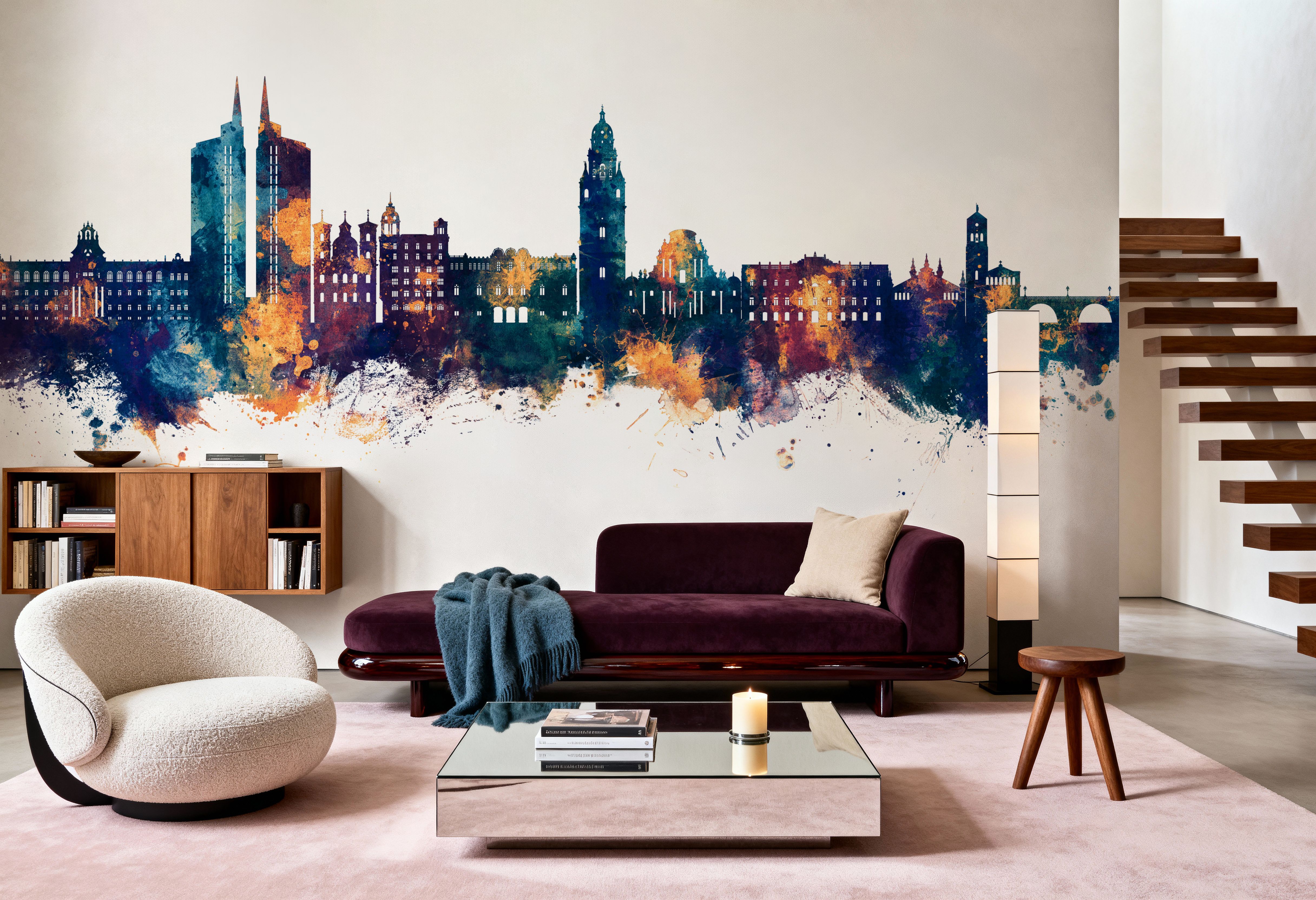 Murcia Spain Skyline Blue & Bronze