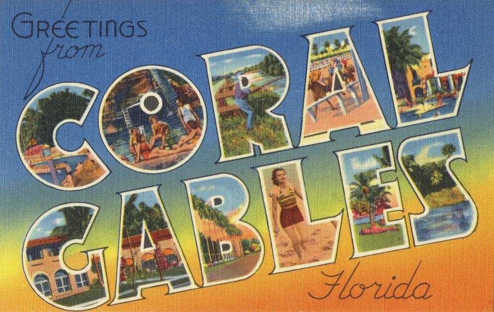 Greetings from Coral Gables - Screenprint Postcard