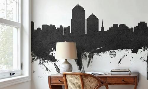 Albuquerque New Mexico Skyline Black & White