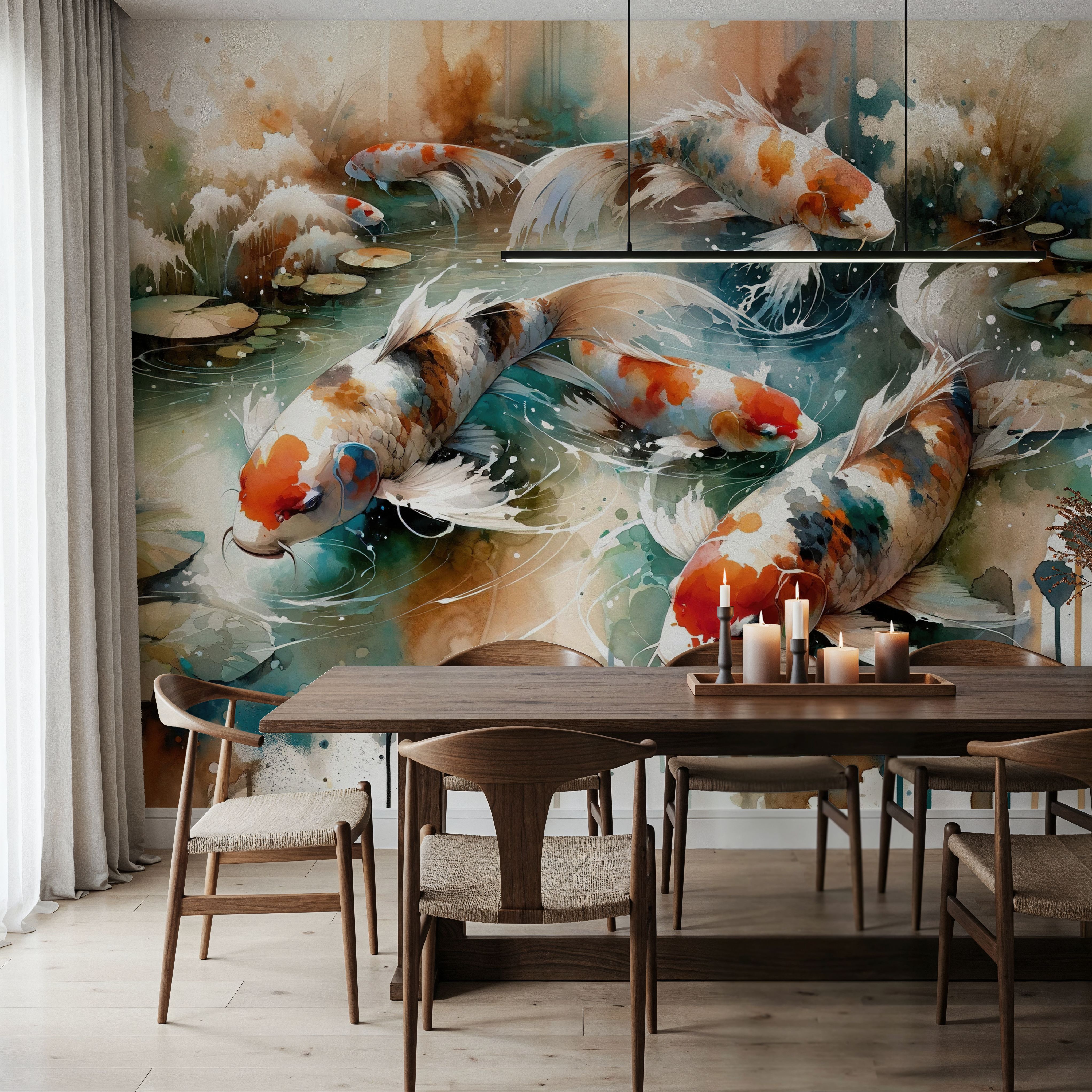 Koi Fishes in Watercolor