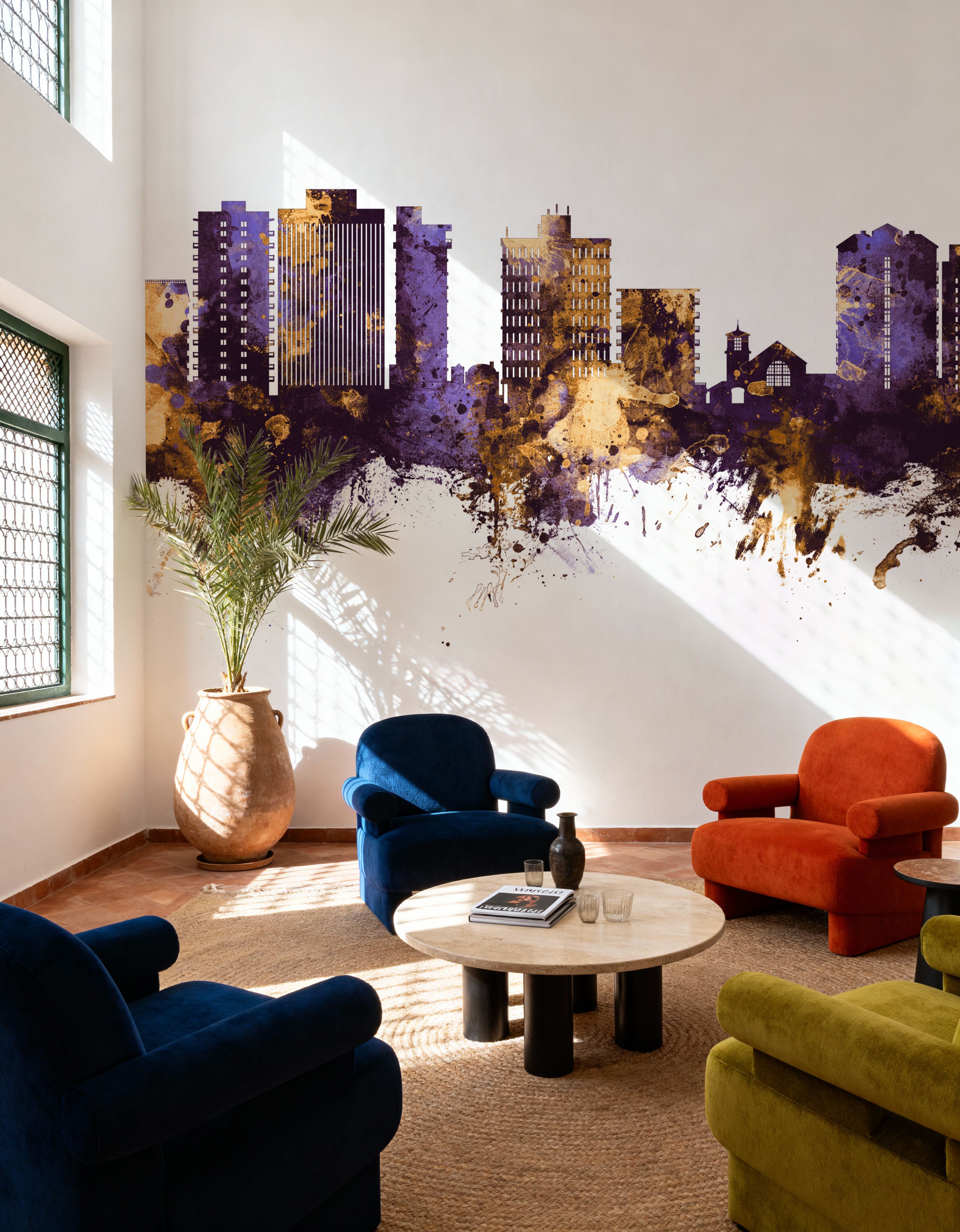 San Mateo California Skyline Purple & Gold