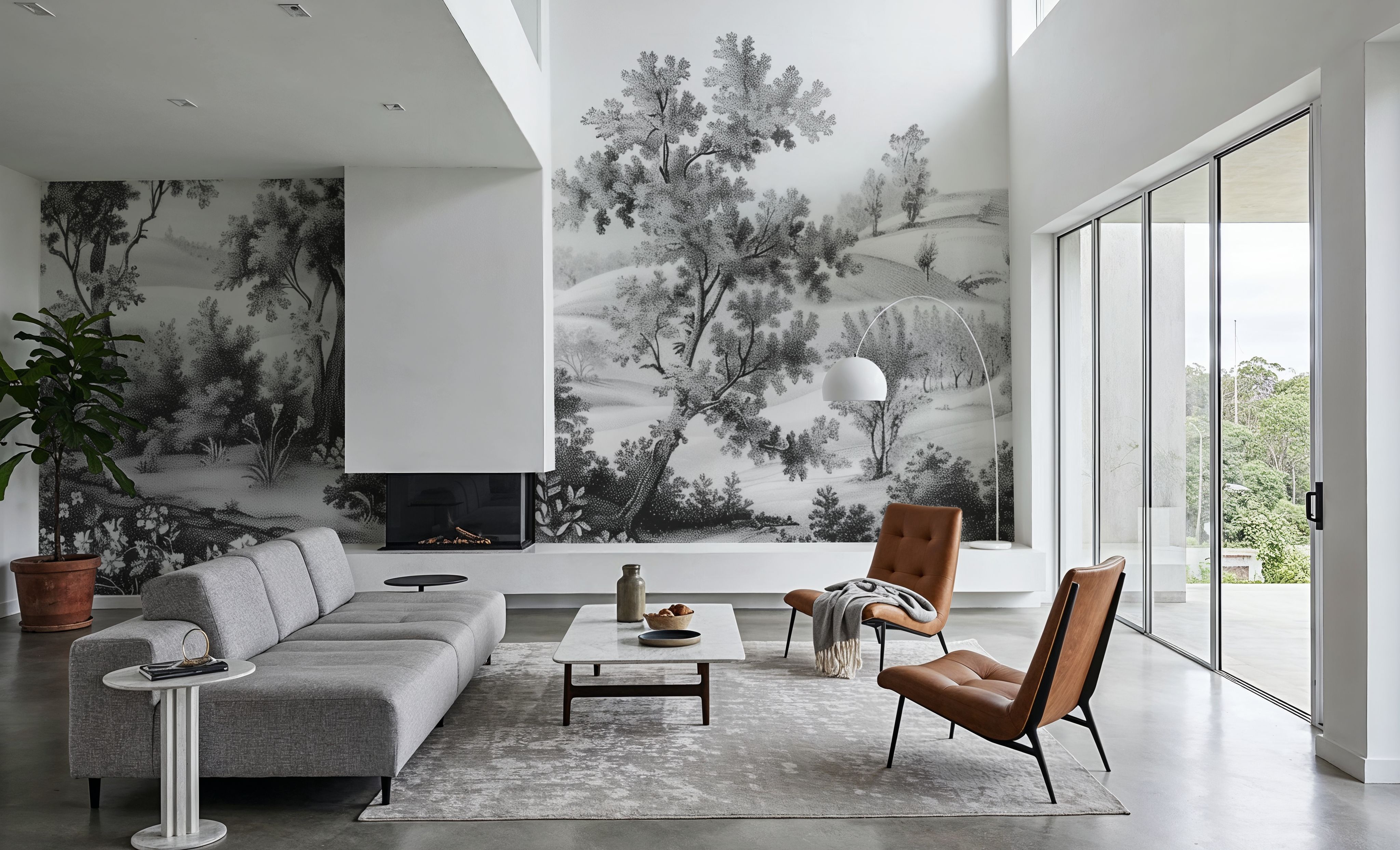 Pastoral Toile, Black & White