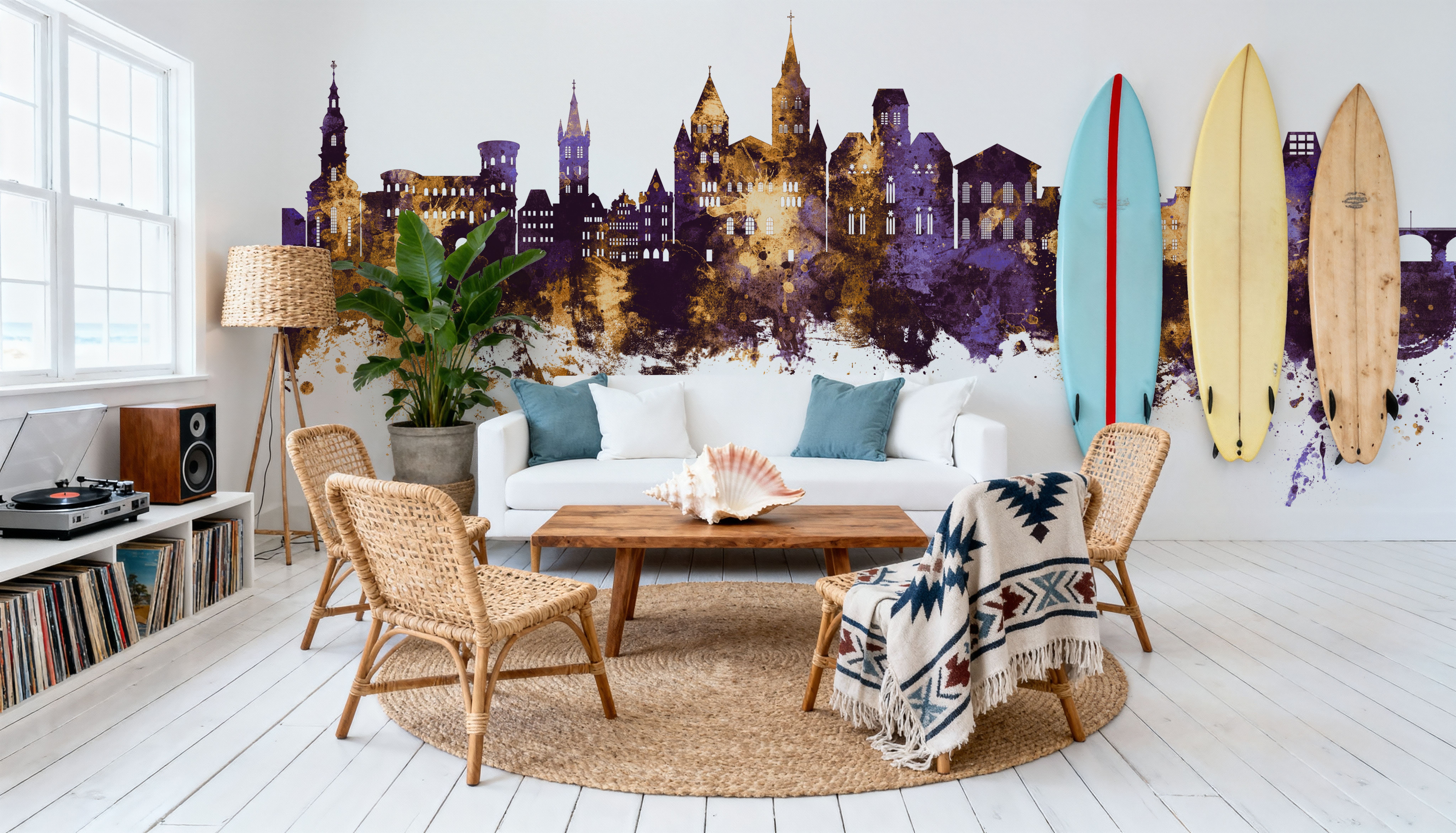 Trier Germany Skyline Purple & Gold