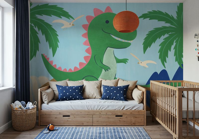 Surfing Baby Dino mural de parede 100% livre de PVC e não tóxico