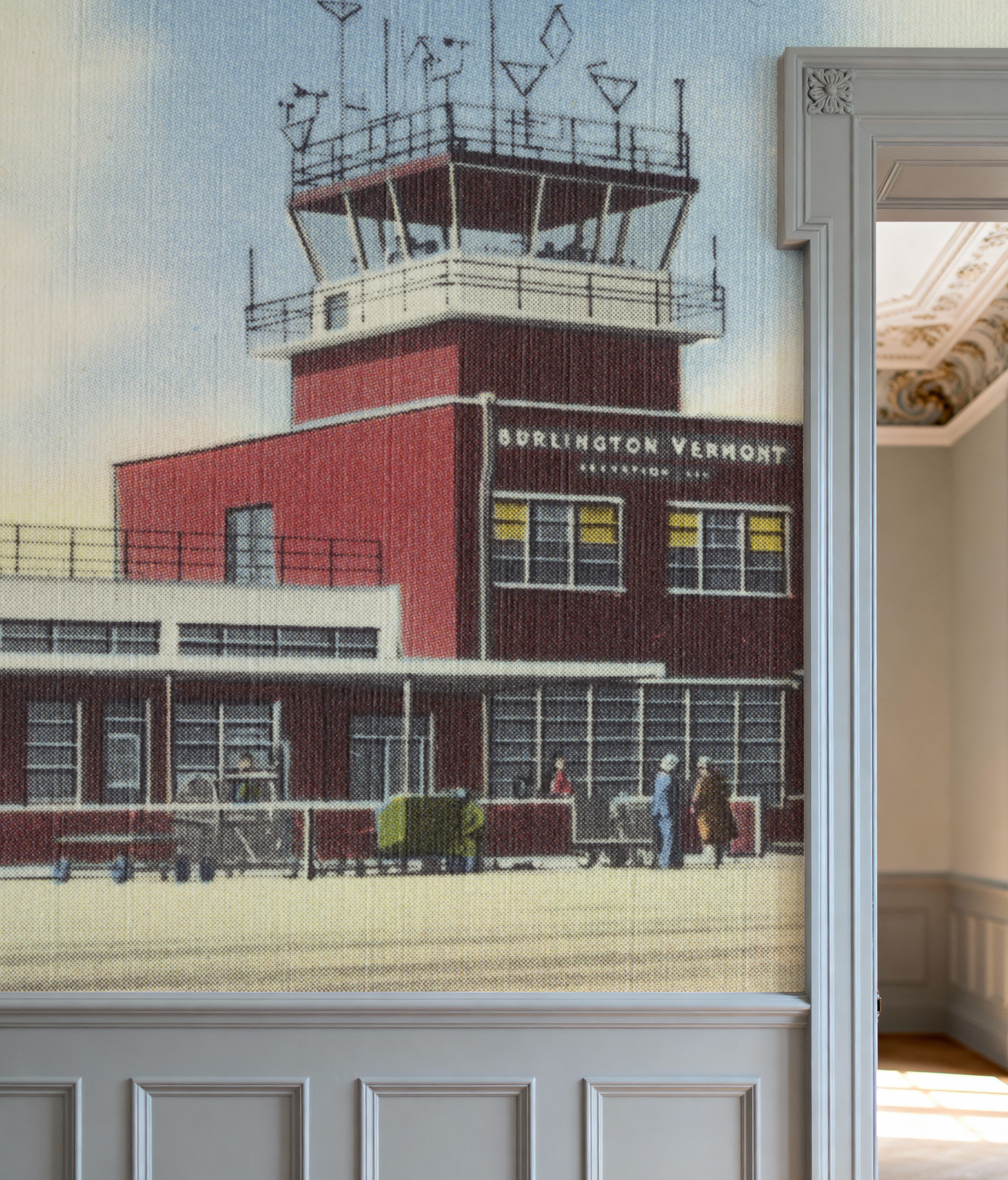 Greetings from Burlington Airport - Screenprint Postcard
