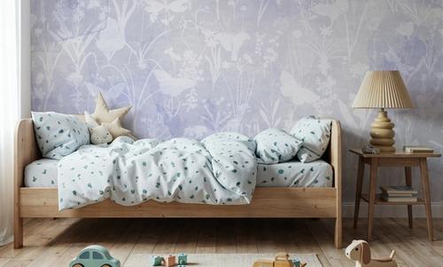 Herbals and Butterflies Double Silhouette Blue