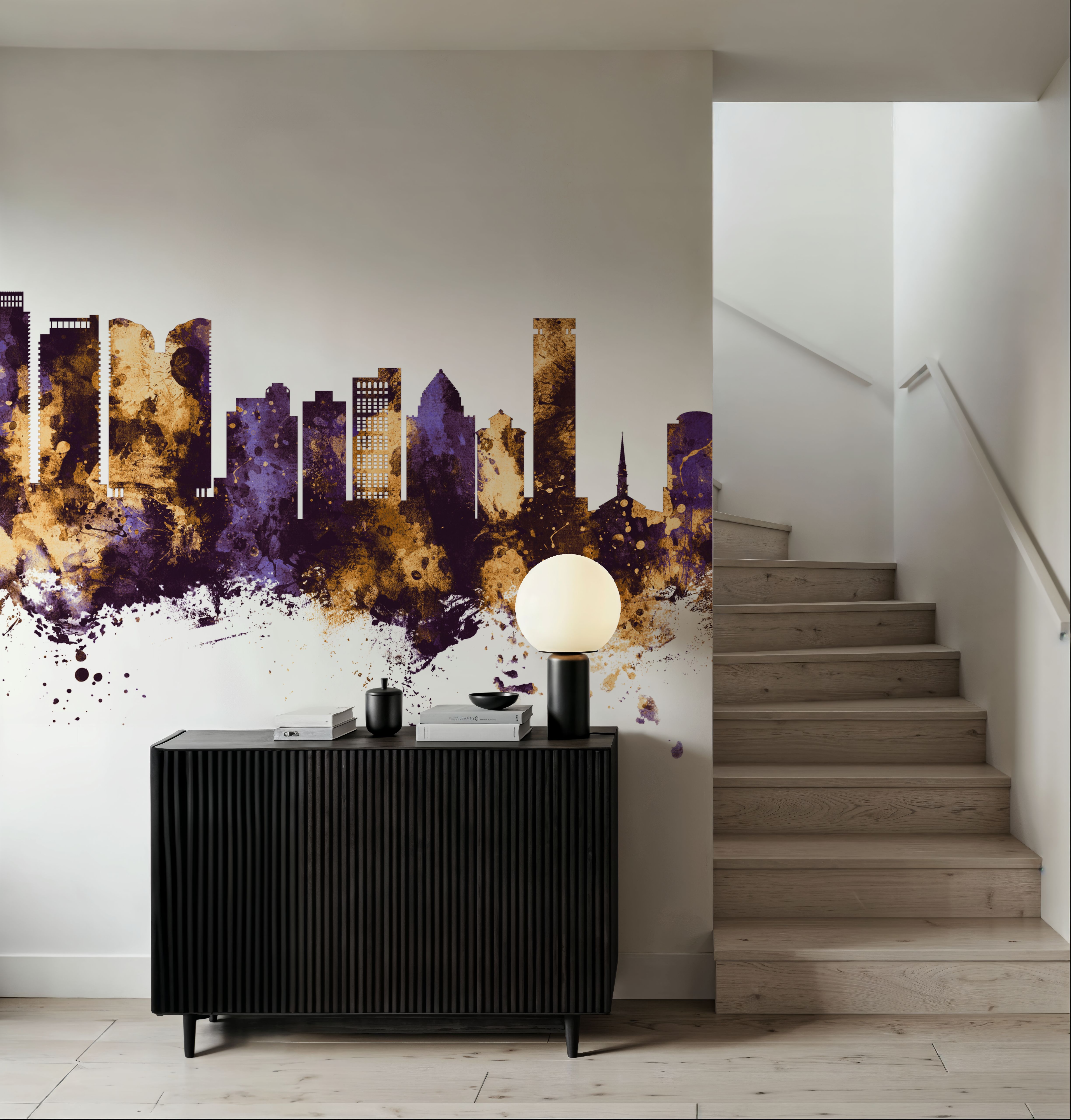 Fort Lauderdale Florida Skyline Purple & Gold