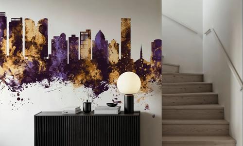 Fort Lauderdale Florida Skyline Purple & Gold