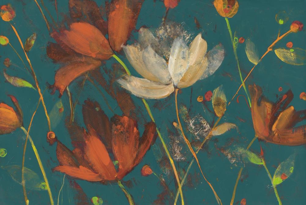 Moonlight Garden I Spice on Teal