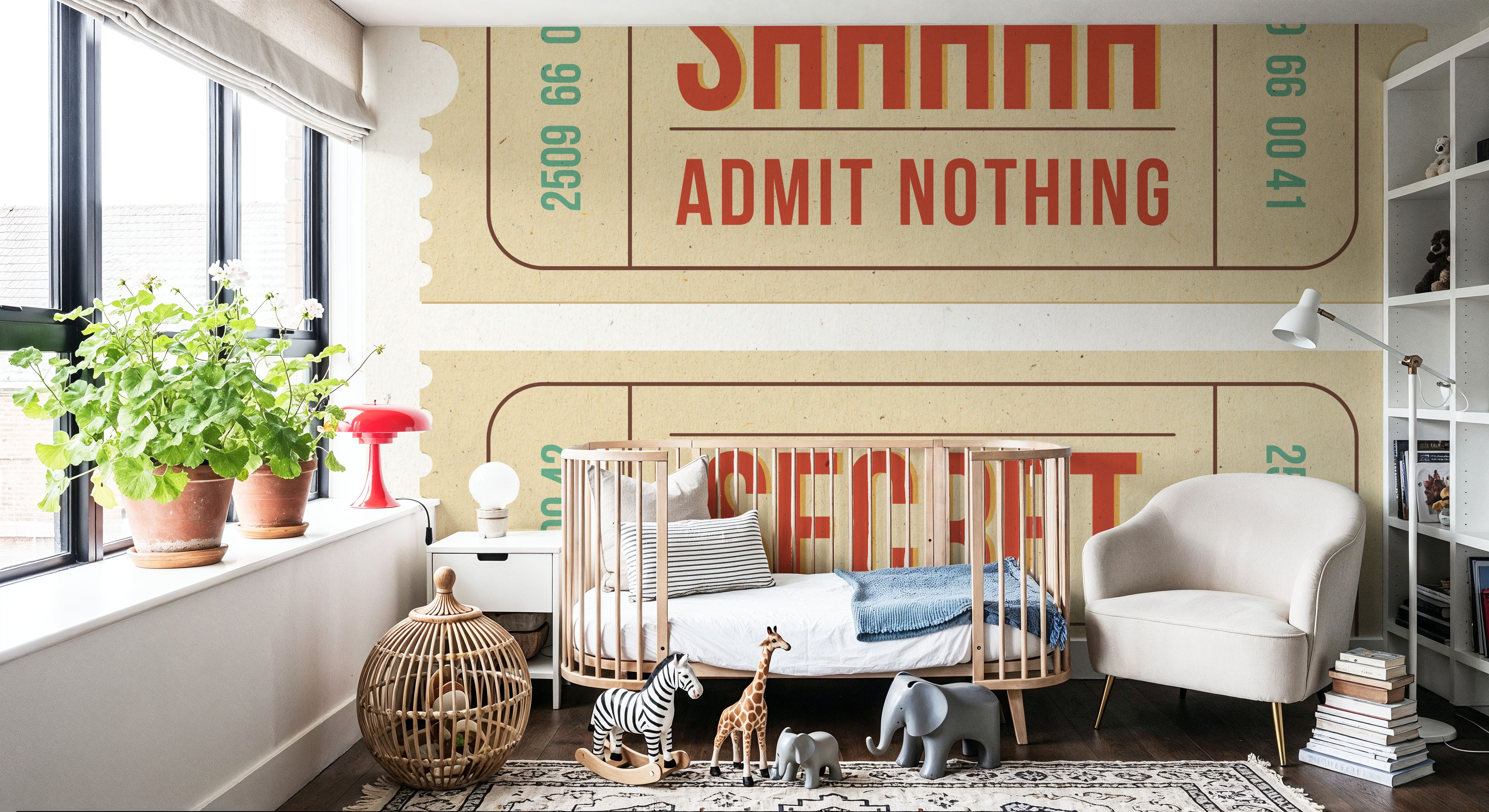 Wall Mural - Admit Nothing I - Graphics mural wallpaper - Yellow - Living room - Wallism US - Premium, Textured or Peel & Stick