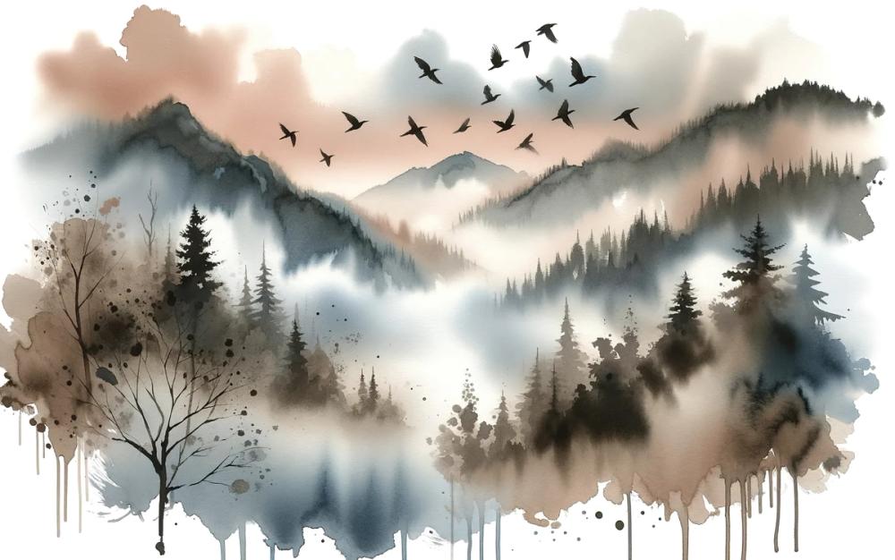 Mystic Mountains Veiled in Morning Mist