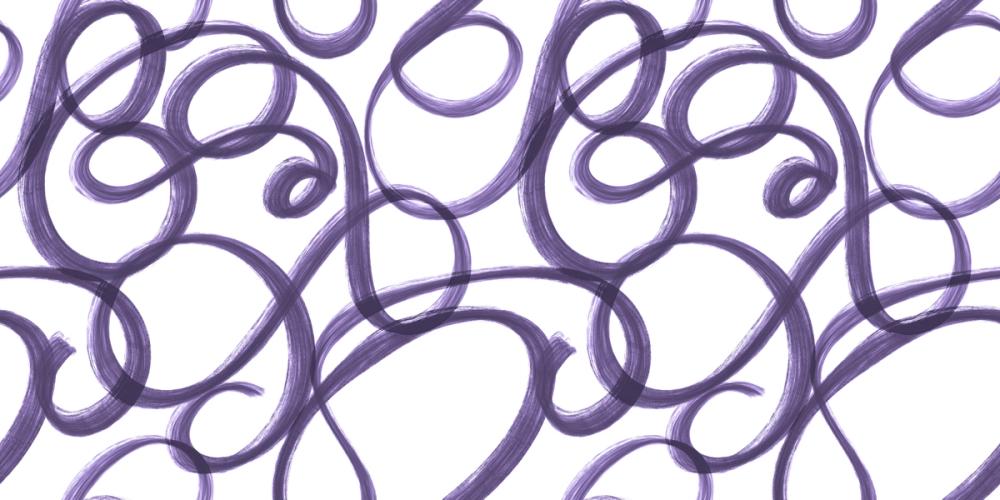 Curly Brush Lines, Grape