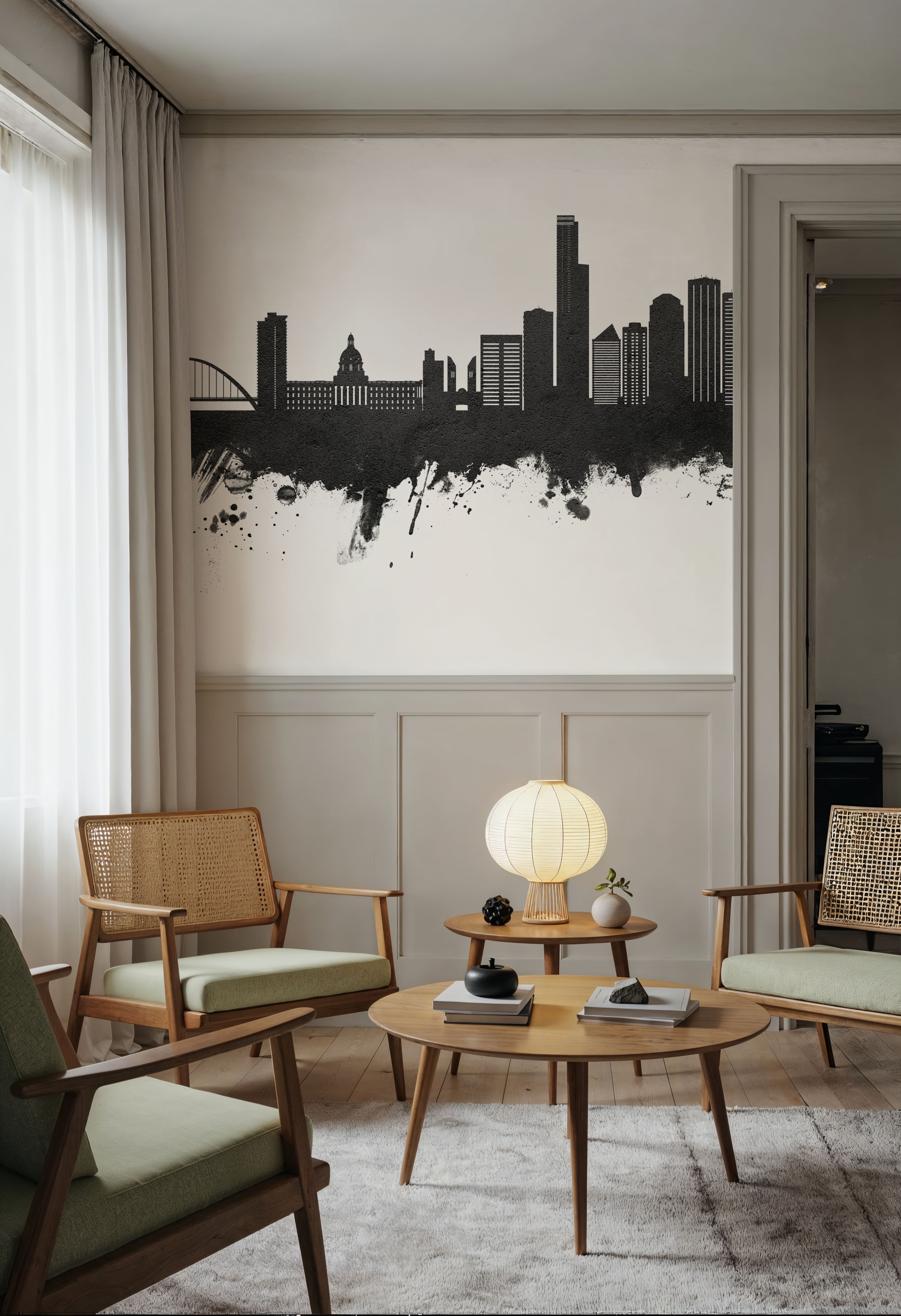 Edmonton Canada Skyline Black & White