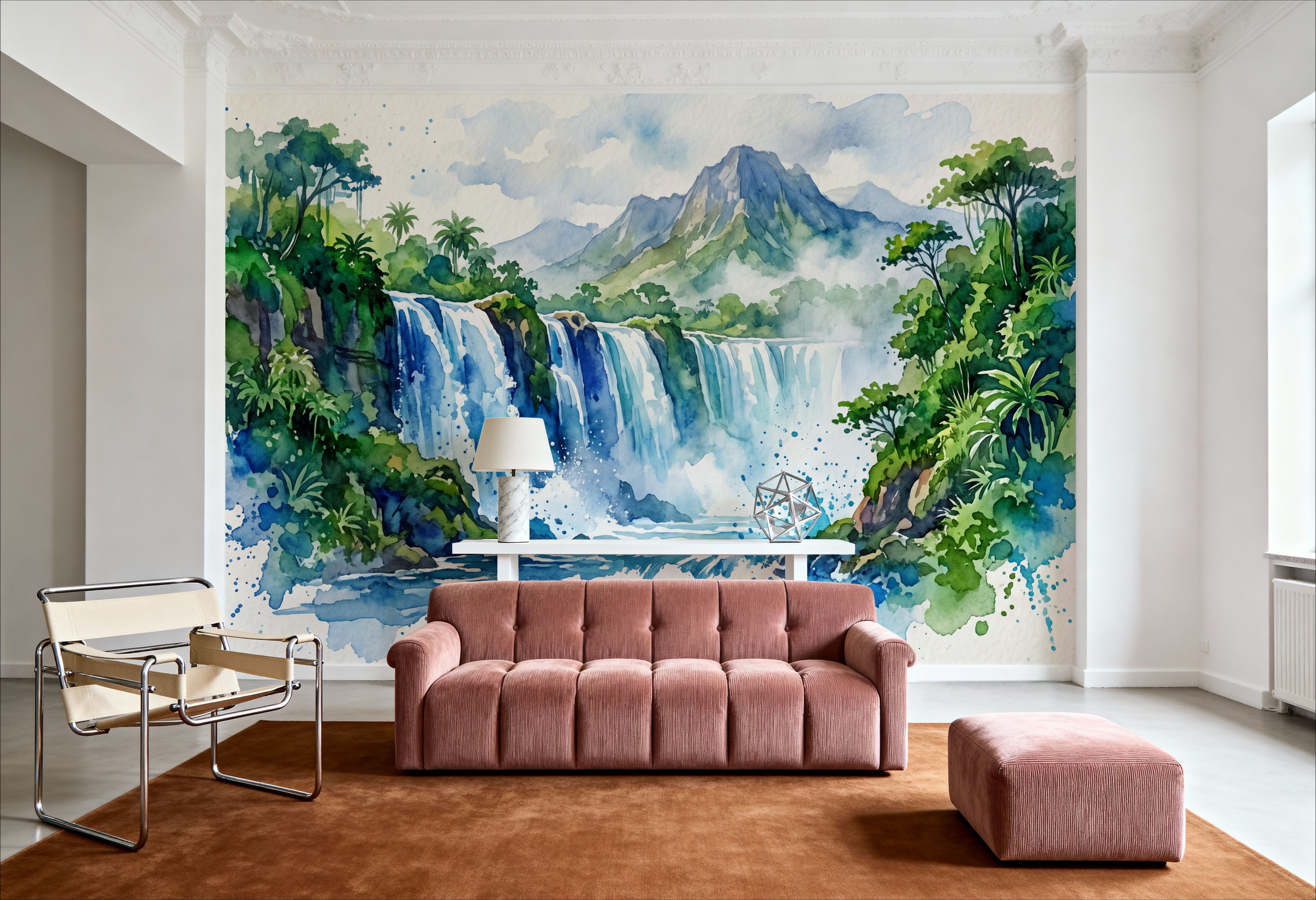 Tropical Waterfall - Watercolor Landscapes Series