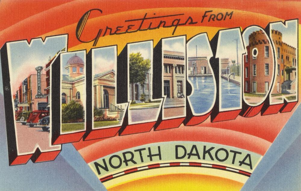 Greetings from Williston - Screenprint Postcard