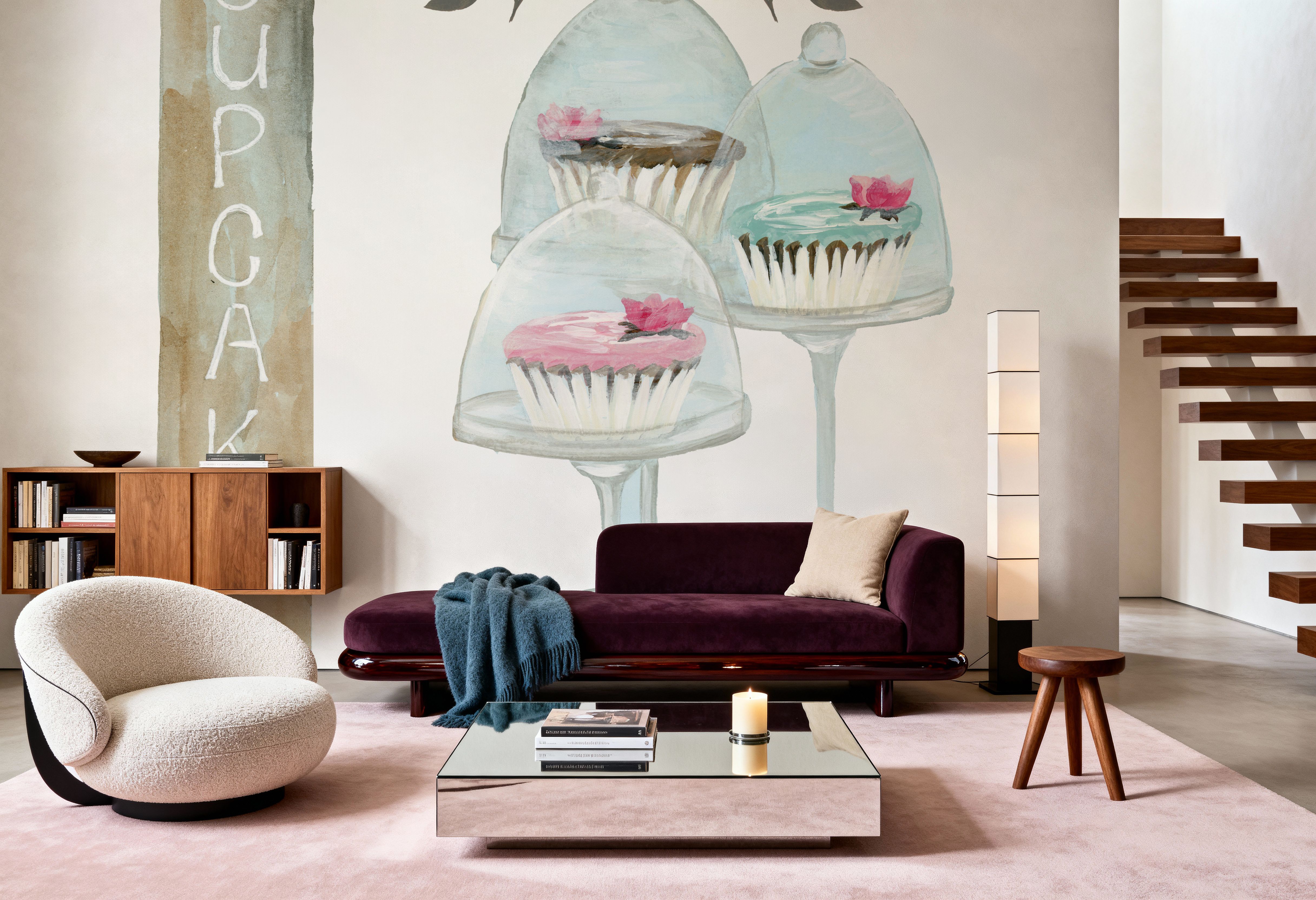 Wall Mural - Bake Shoppe II - Food & Drink mural wallpaper - White - Hallway staircases - Wallism UK - Premium, Textured or Peel & Stick