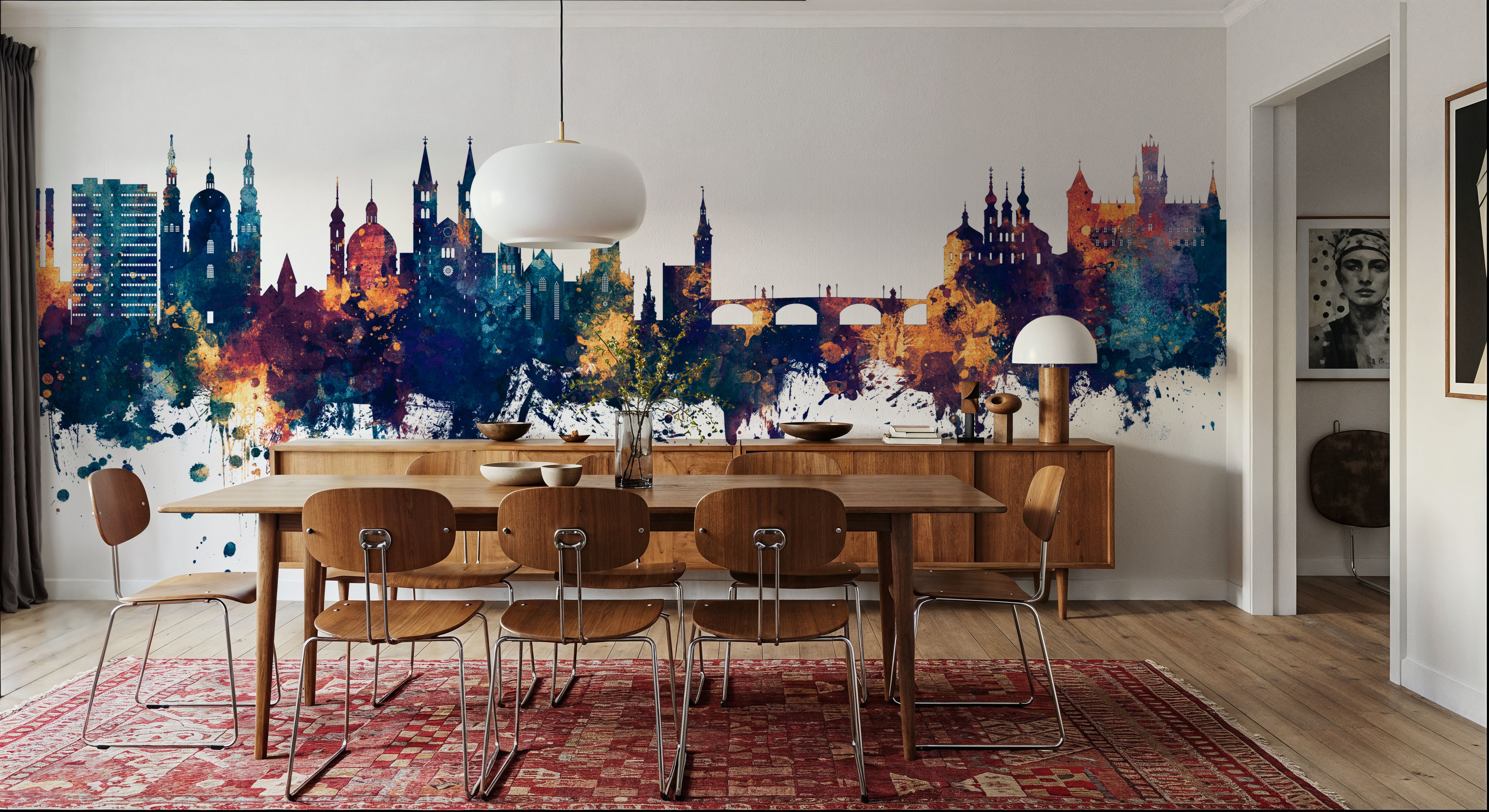 Würzburg Germany Skyline Blue & Bronze