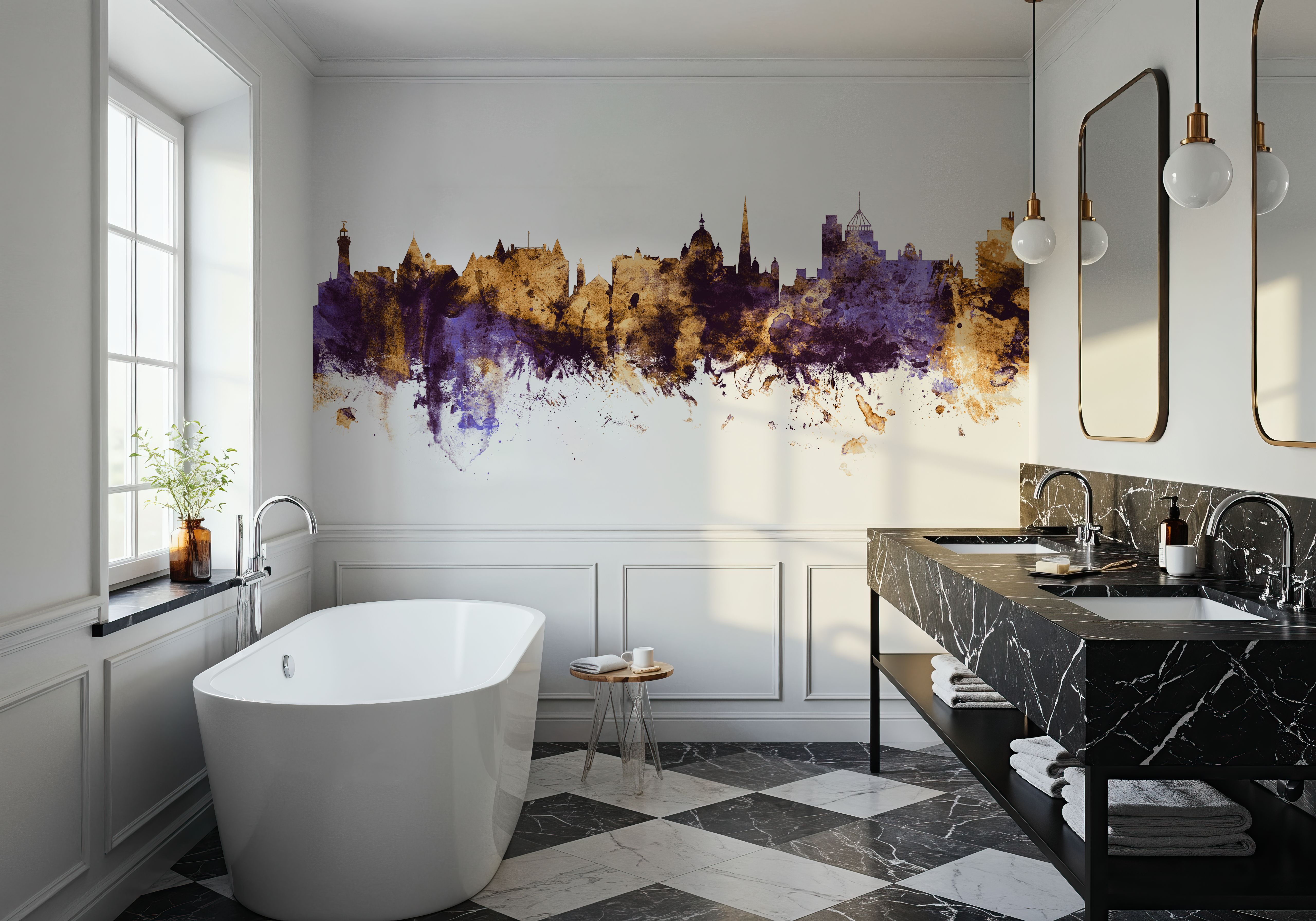 Victoria Canada Skyline Purple & Gold