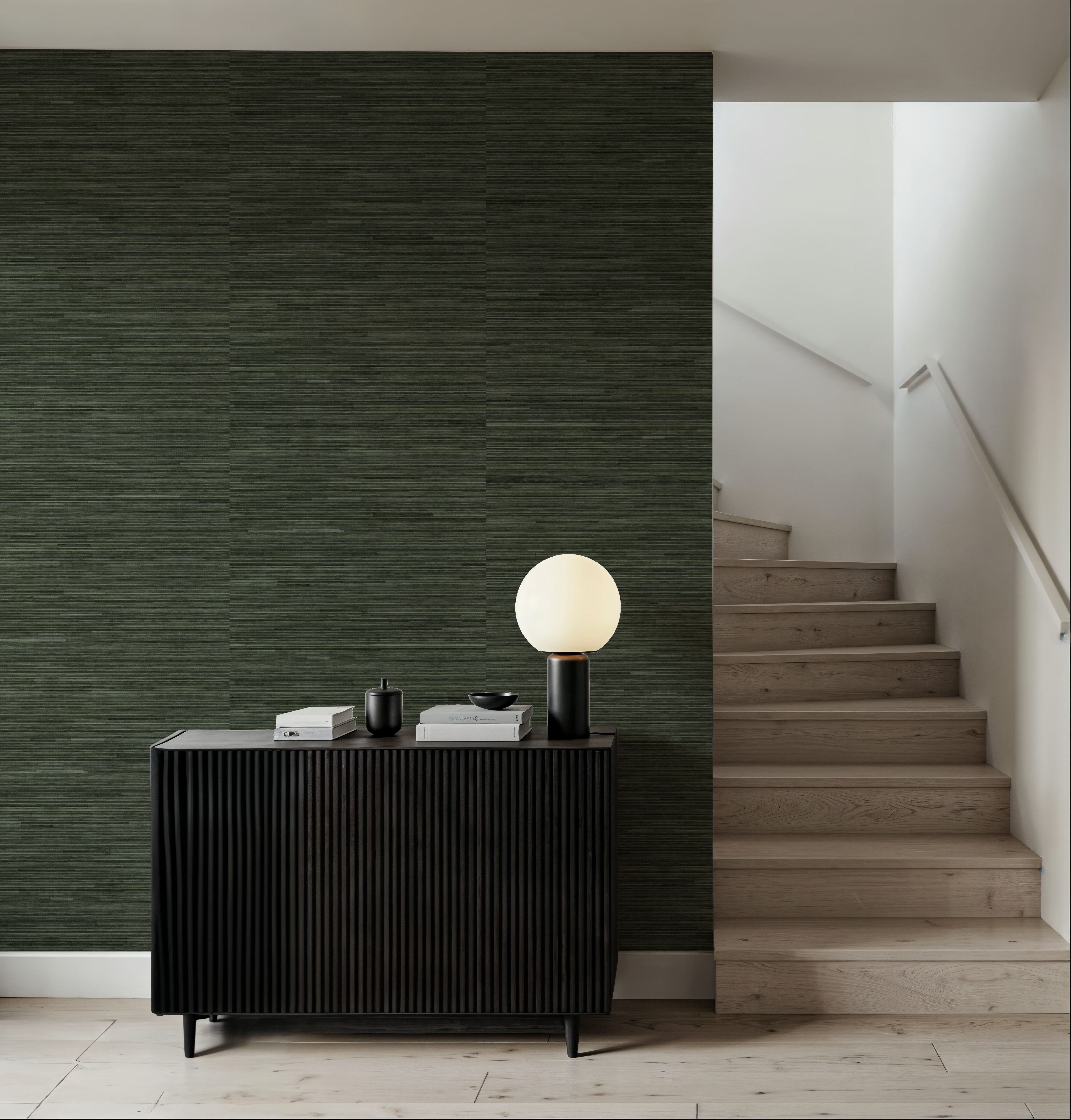 Faux Grasscloth with Visible Seams, Evergreen, Papier peint