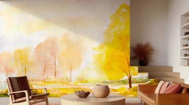 Yellow Autumn Trees, Landscape Painting